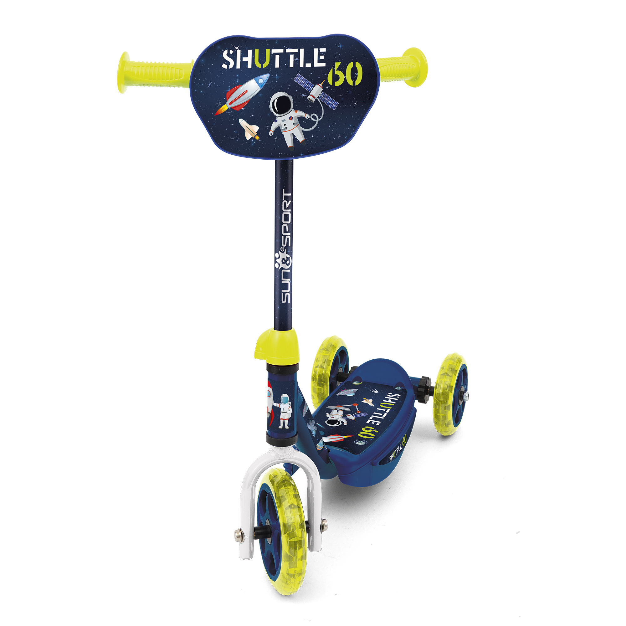 Monopattino 3 ruote per bambini da 2 a 4 anni con struttura in metallo e pedana antiscivolo - 20 kg di capacità massima - blu - SUN&SPORT