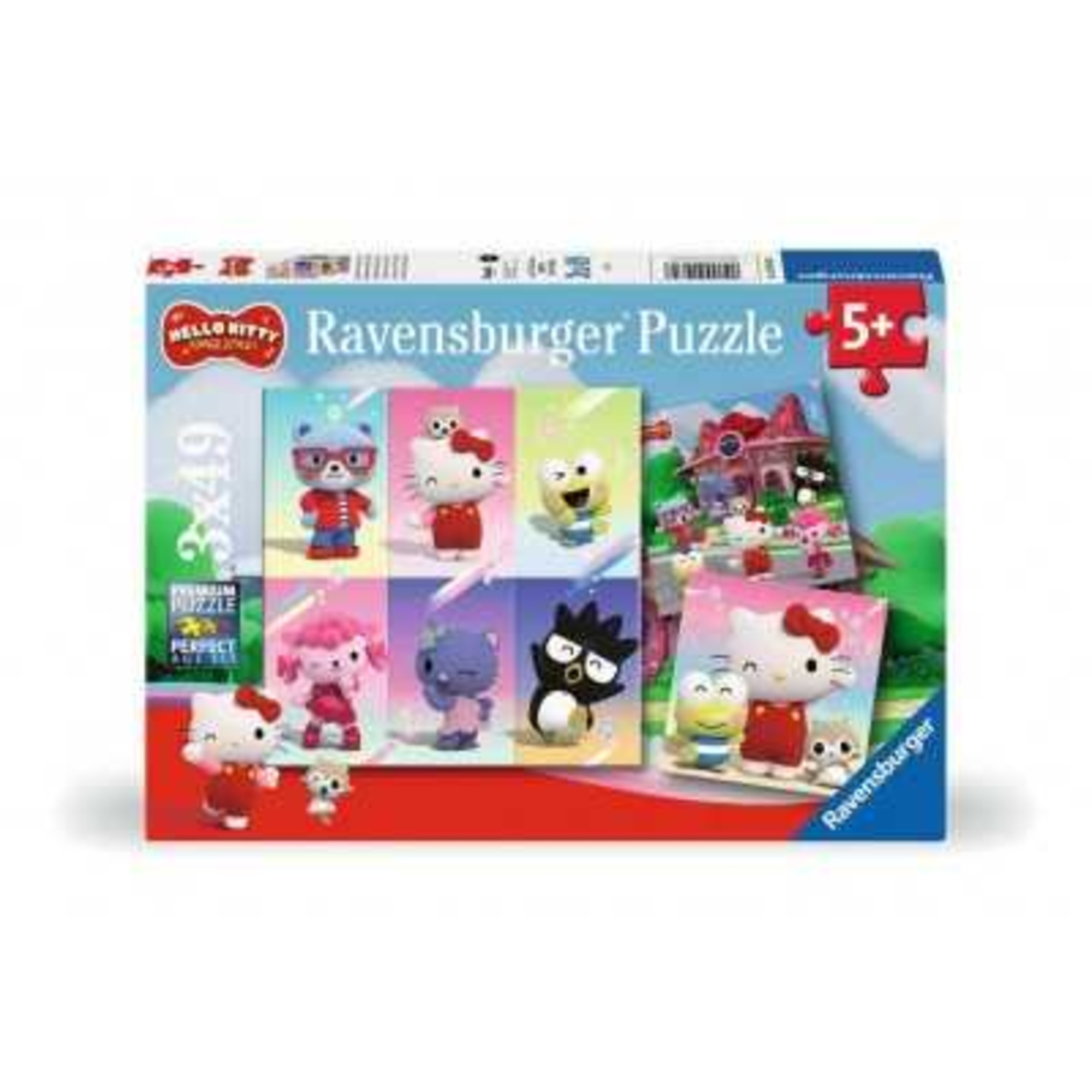 Ravensburger – puzzle hello kitty – collezione 3x49 – 3 puzzle da 49 pezzi – età raccomandata 5+ anni - Hello Kitty