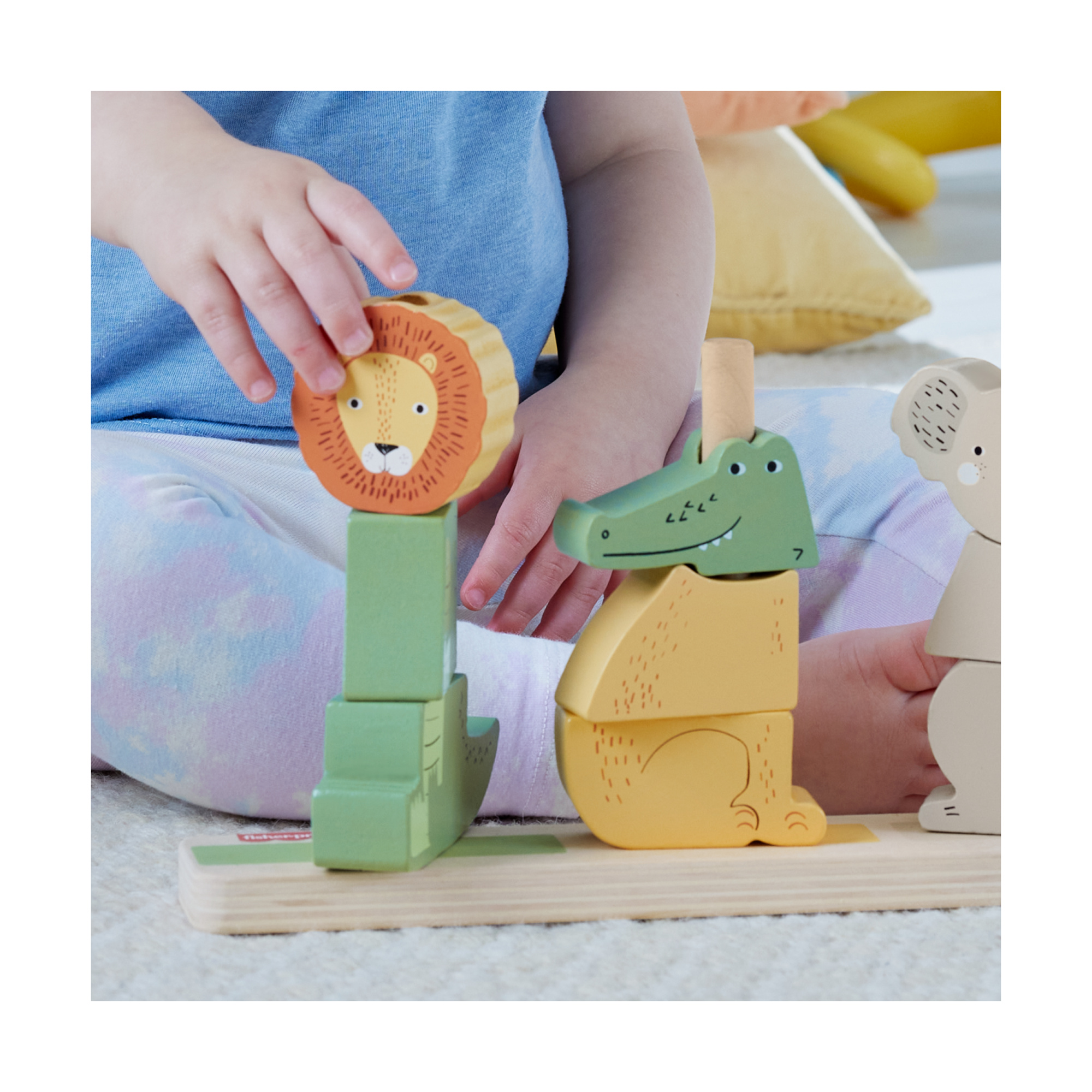 Animali della savana - 9 animali in legno a blocchi - fisher-price wood - FISHER-PRICE