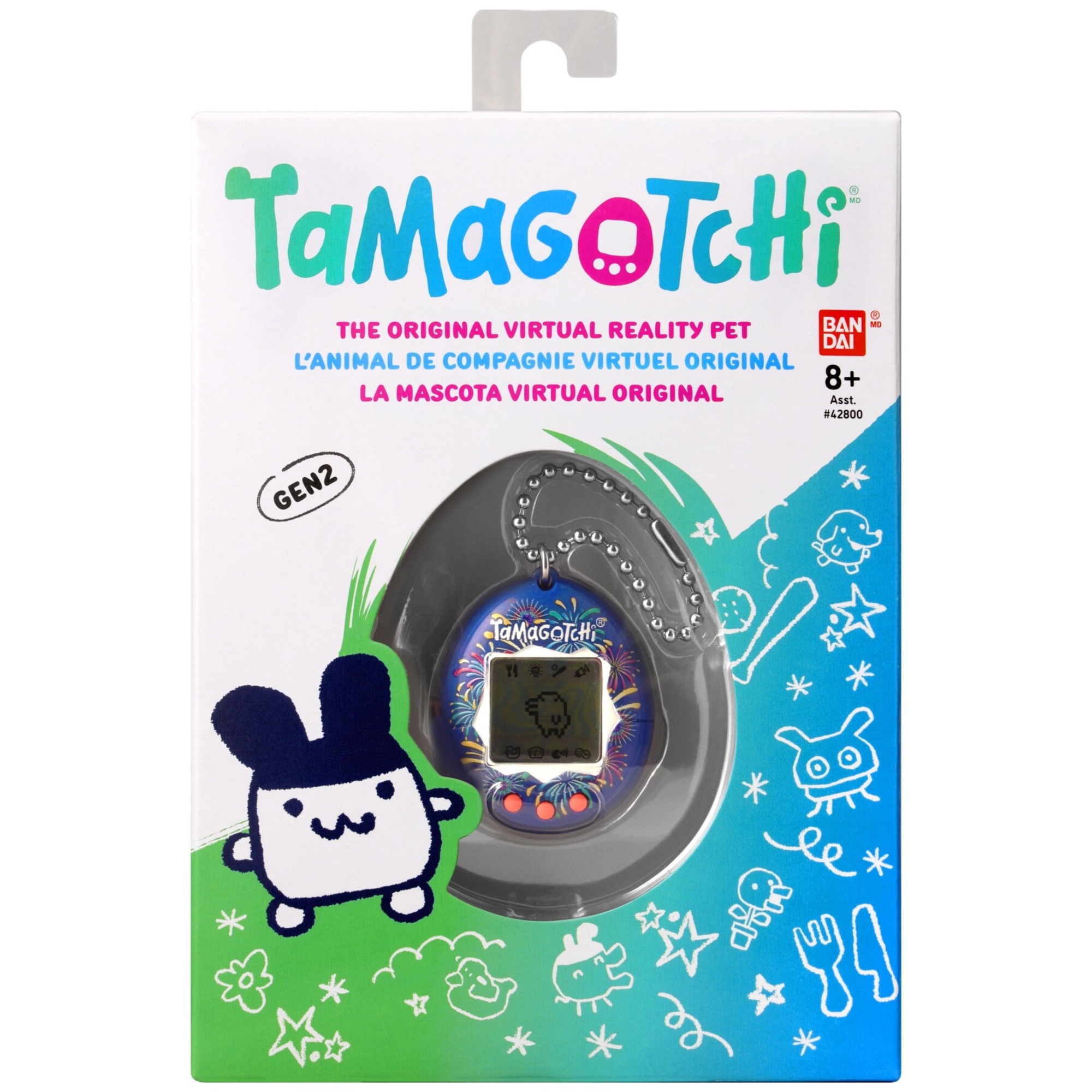 Tamagotchi originale versione festival, versione italiana, modello classico degli anni '90, mini-gioco incluso, adatto per bambini da 8 anni in su - TAMAGOTCHI