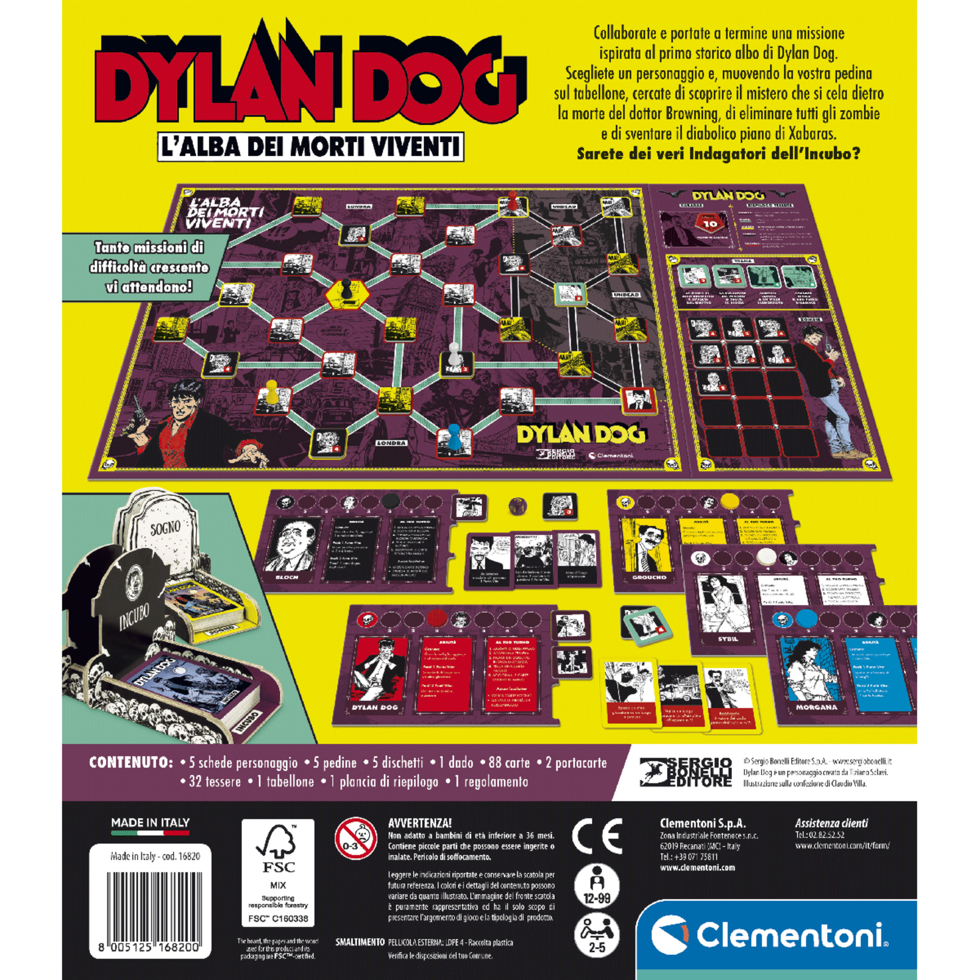 Dylan dog - l'alba dei morti viventi - gioco da tavolo per adulti - clementoni - CLEMENTONI