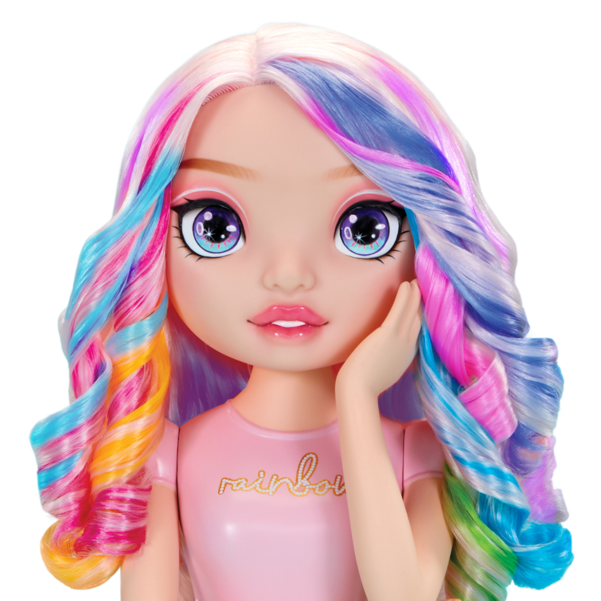 Rainbow high styling head - bella! set gioco 4-in-1 con creme per capelli lavabili, smalto per unghie e accessori per colorare - Rainbow High