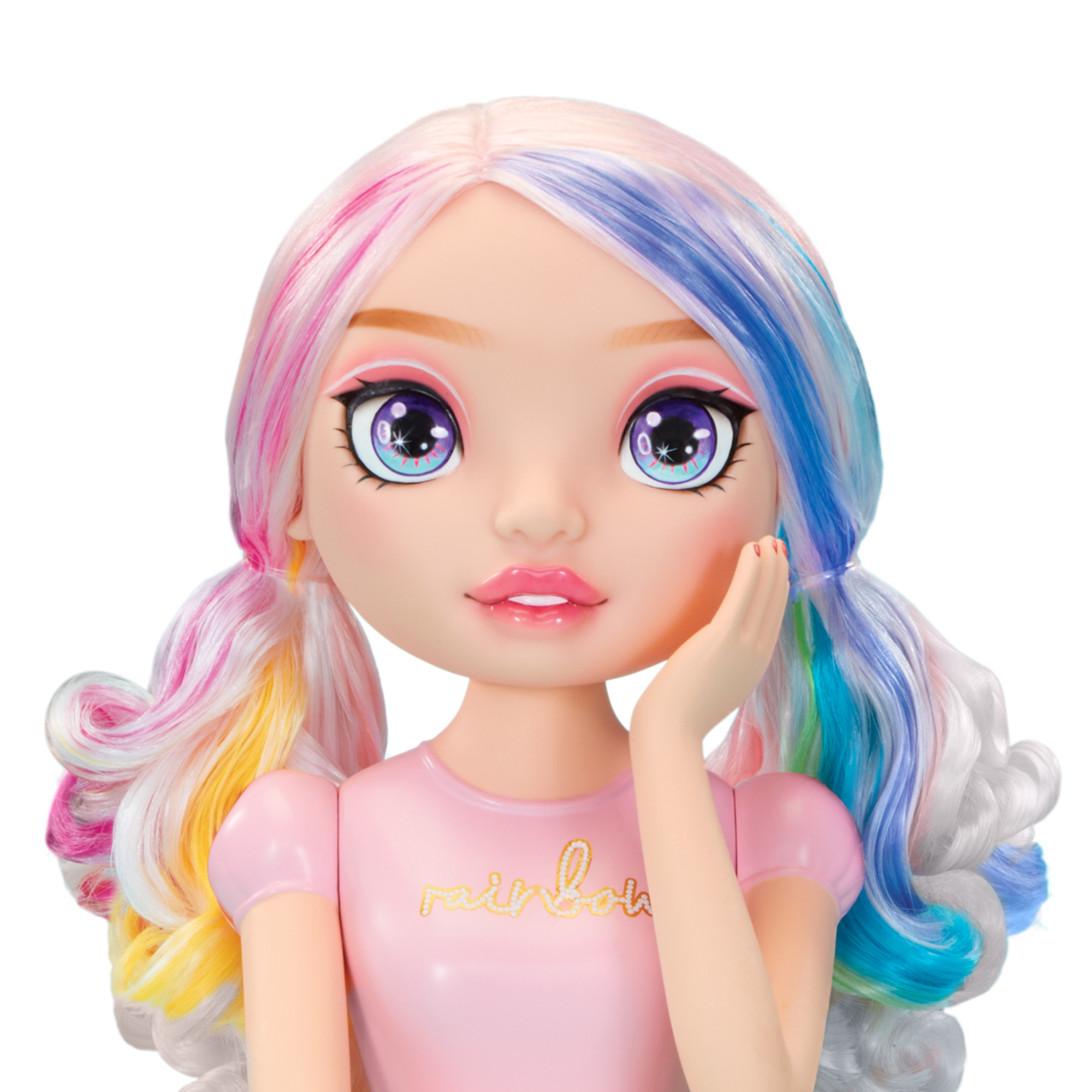 Rainbow high styling head - bella! set gioco 4-in-1 con creme per capelli lavabili, smalto per unghie e accessori per colorare - Rainbow High