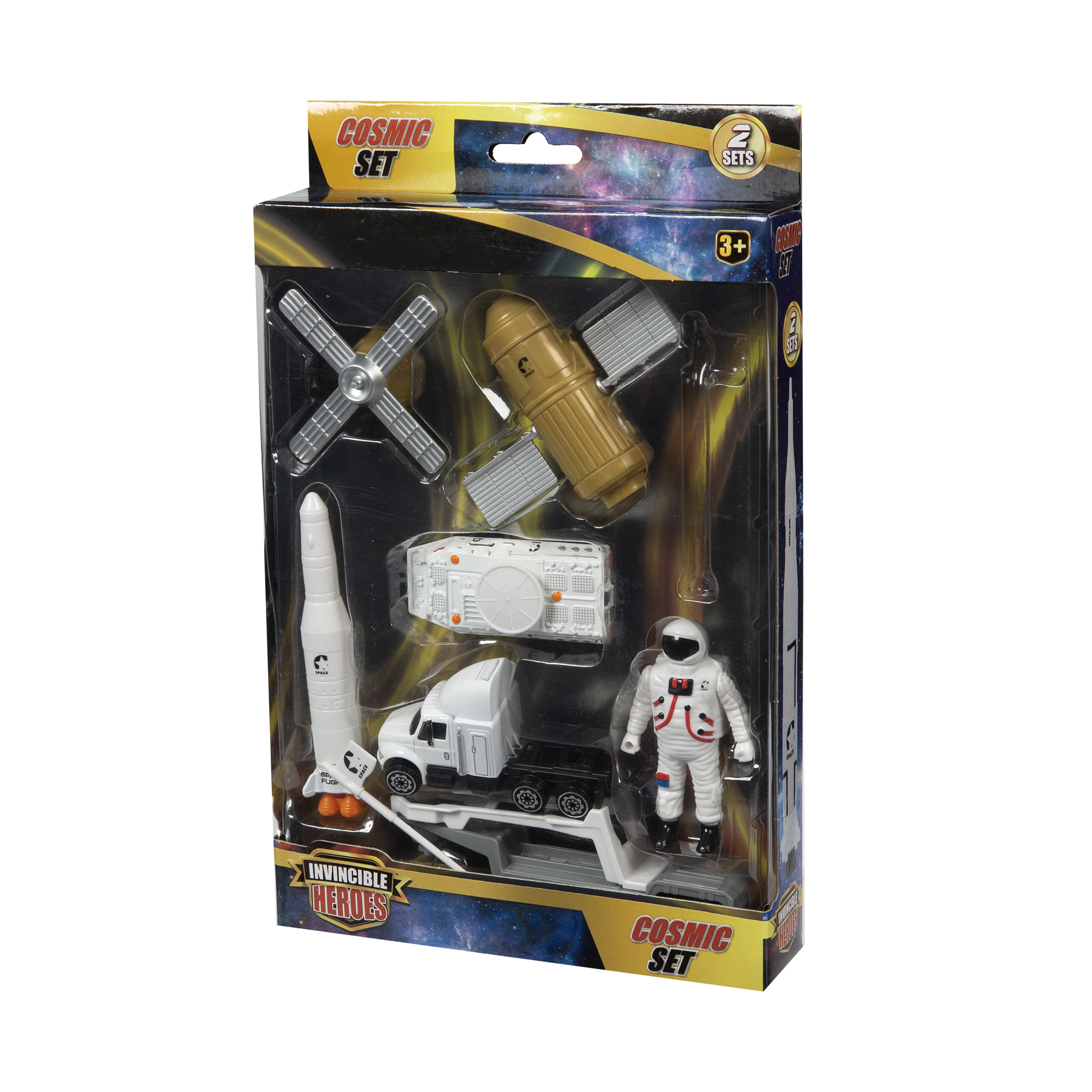 Set spaziale assortito - invincible heroes con astronauta e accessori per missioni lunari e planetarie - 