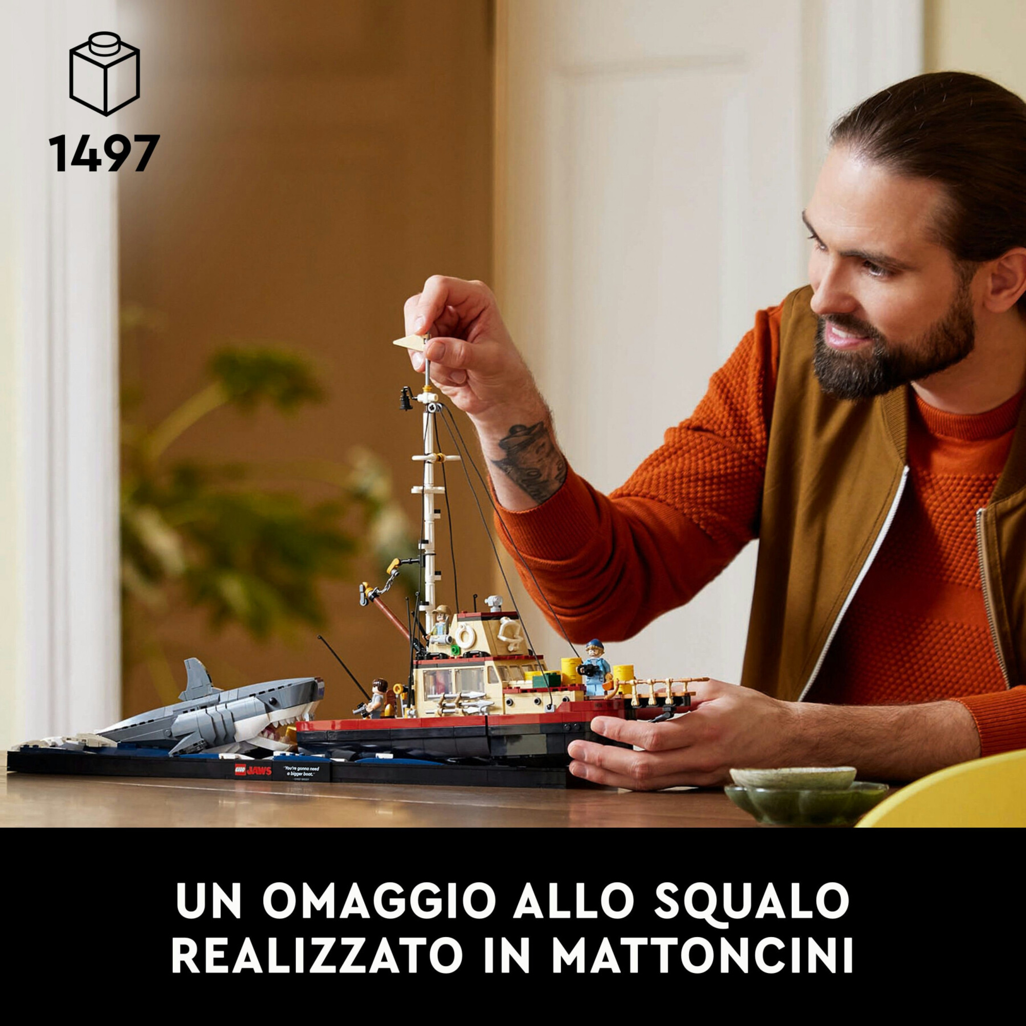 Lego ideas 21350 lo squalo, kit modellismo per adulti da costruire, diorama da collezione, regalo creativo per uomo o donna - LEGO IDEAS