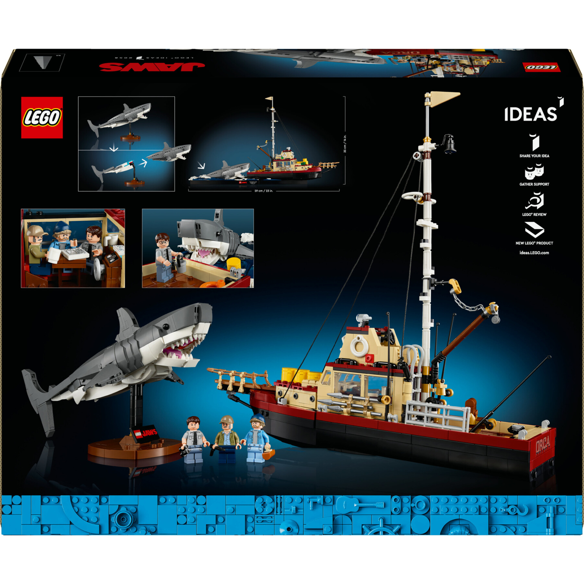 Lego ideas 21350 lo squalo, kit modellismo per adulti da costruire, diorama da collezione, regalo creativo per uomo o donna - LEGO IDEAS