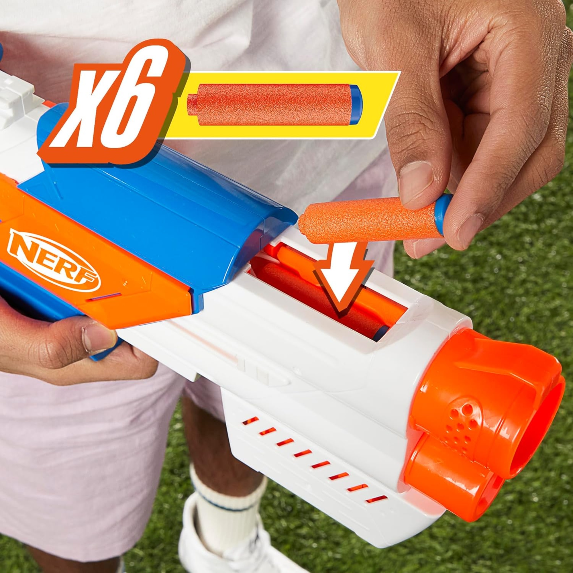 Nerf n series blaster strikeback - 18 dardi nerf n1 - caricatore 6 colpi - hasbro - NERF