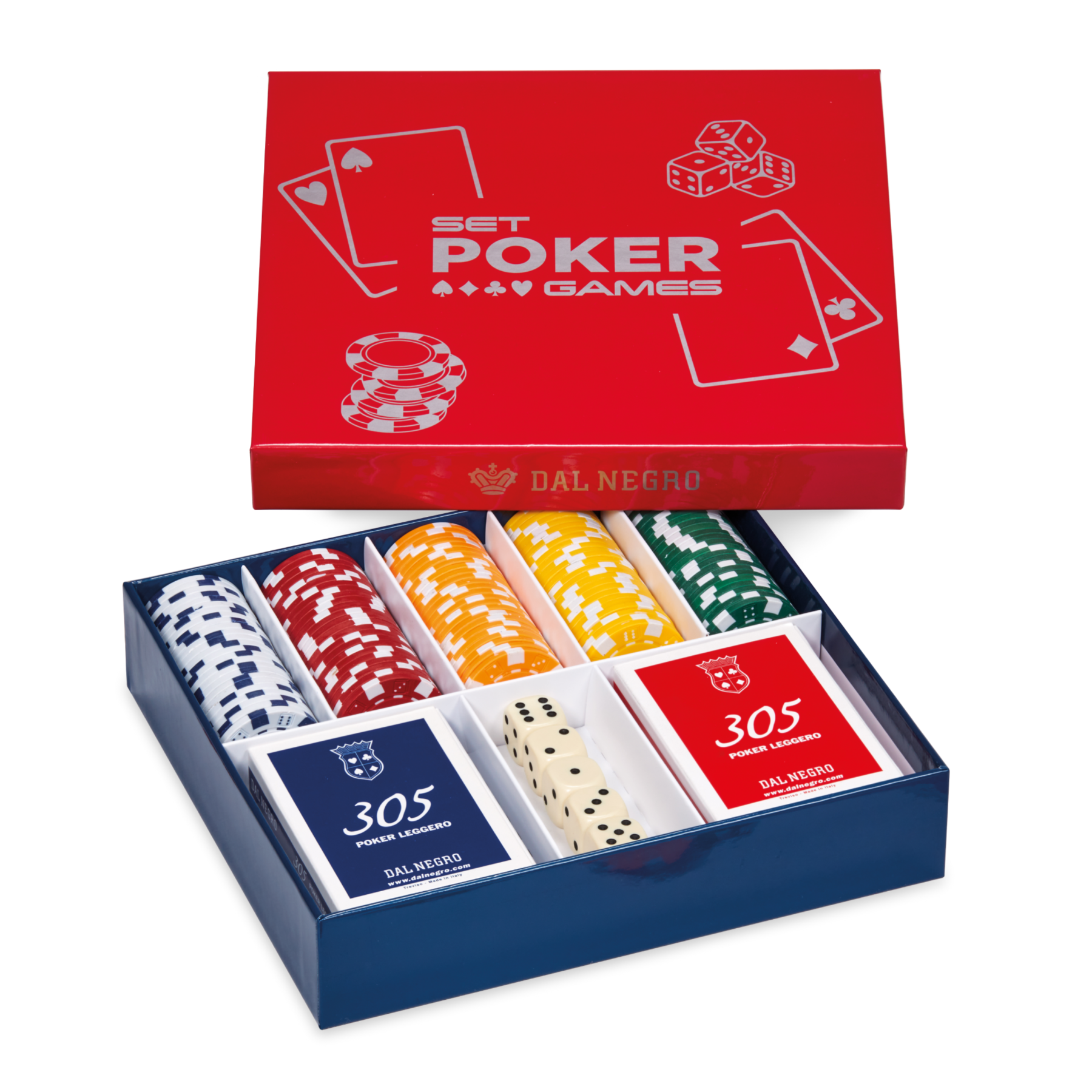 Set poker completo dal negro - 125 fiches, 2 mazzi di carte e 5 dadi inclusi - NO BRAND