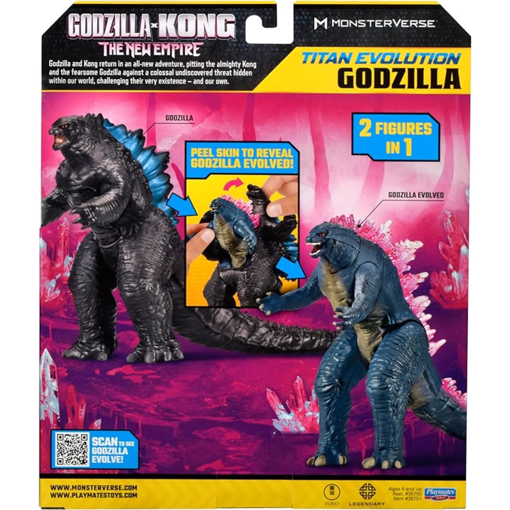 Godzilla x kong - il nuovo impero 7" titan evolution - godzilla articolato 16 cm con pelle rimovibile - Godzilla