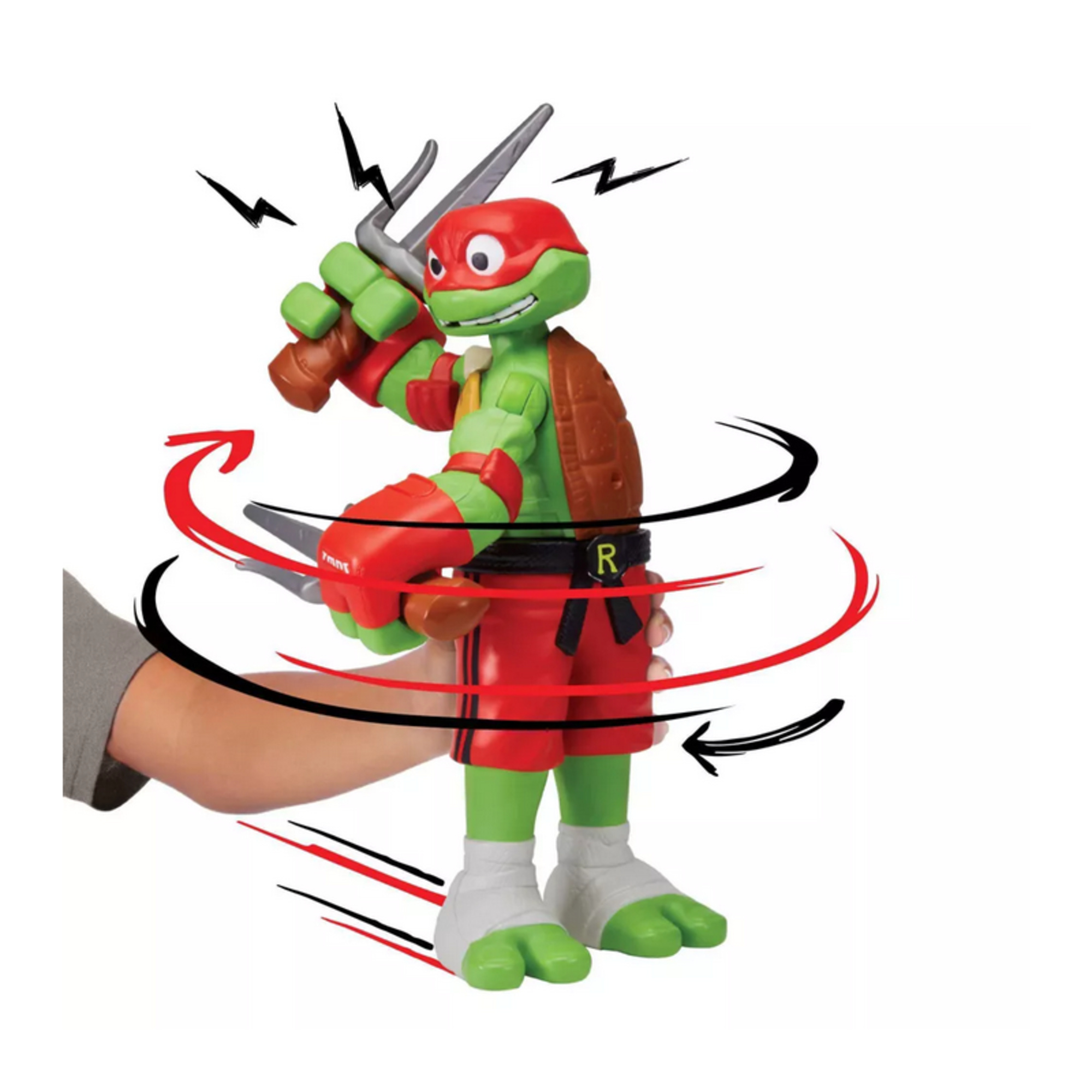 Tartarughe ninja raffaello 30 cm - funzione rolling punch e arma inclusa - GIOCHI PREZIOSI