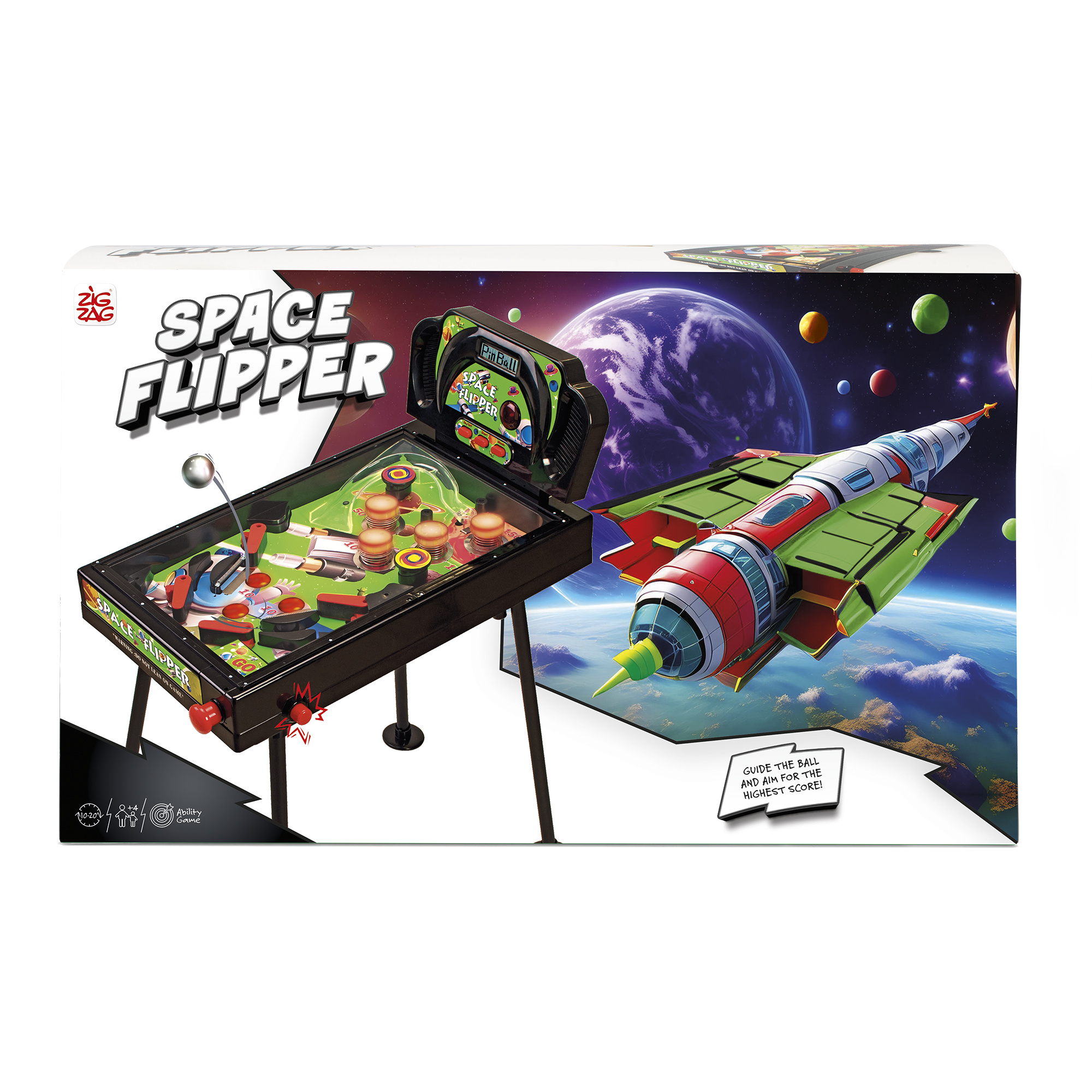 Flipper elettronico zig zag con segnapunti – gioco di abilità con gambe di supporto - SUPERSTAR, ZIG ZAG