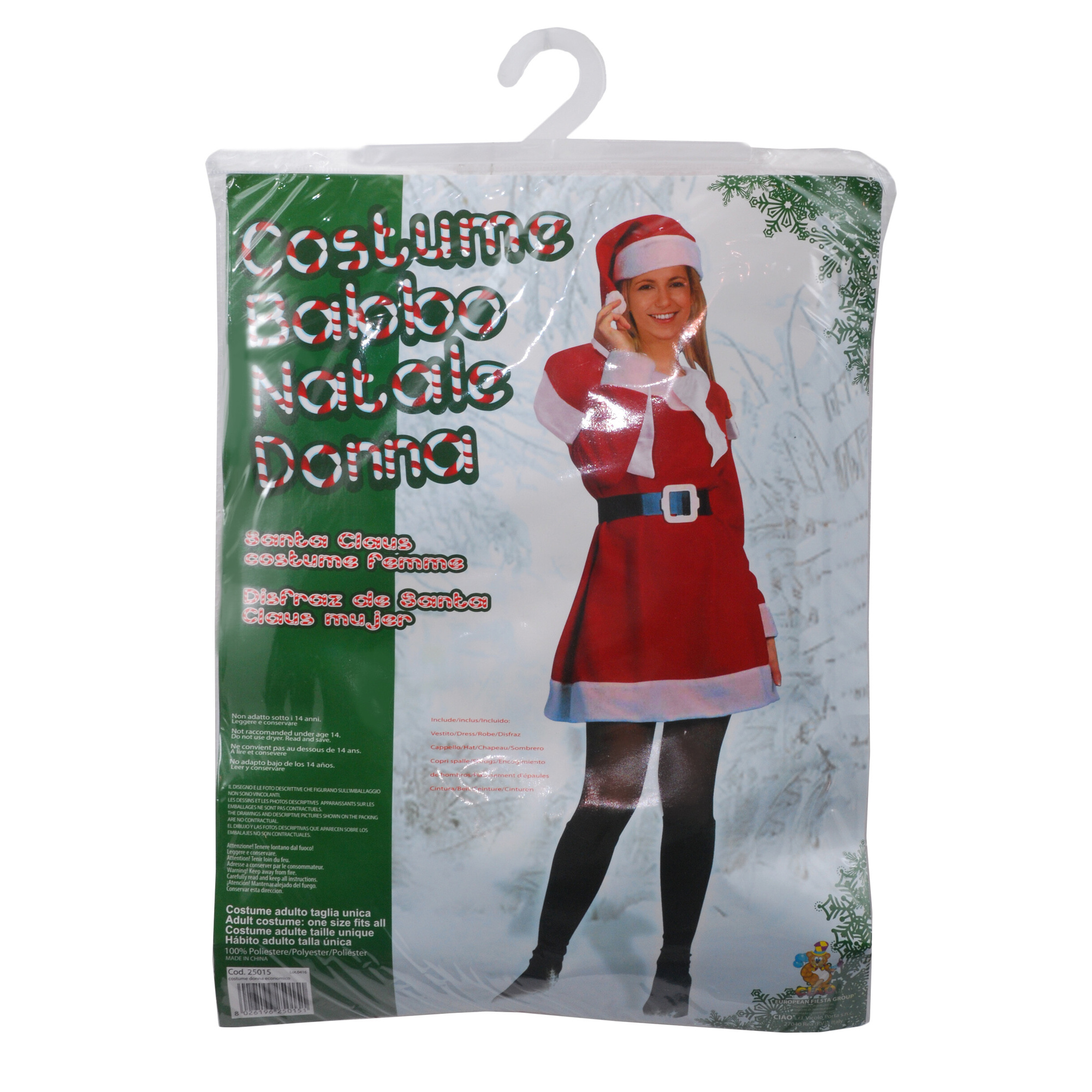 Costume babbo natale donna - taglia unica - morbido e festivo - CIAO