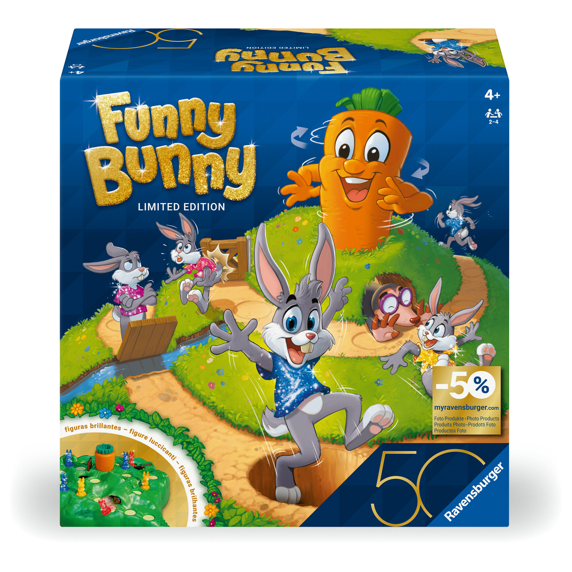 Ravensburger – funny bunny 50°, gioco da tavolo, da 2 a 4 giocatori, 4+ anni - RAVENSBURGER