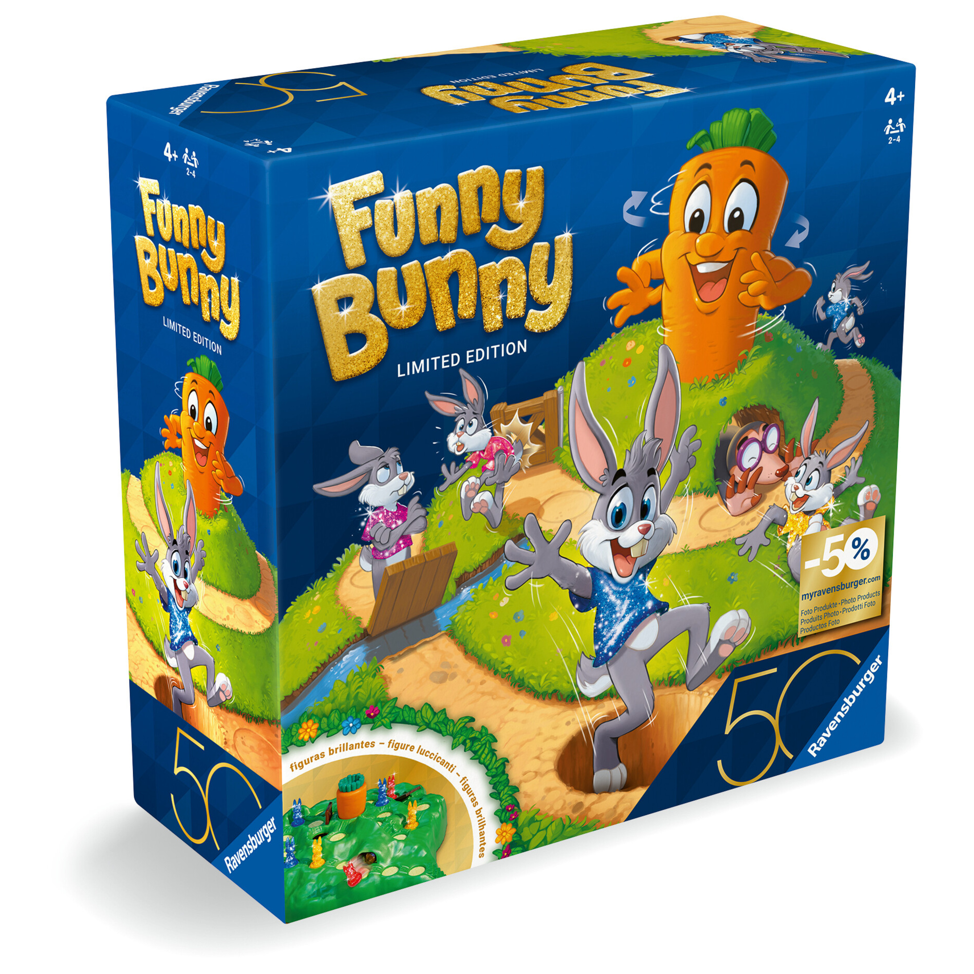 Ravensburger – funny bunny 50°, gioco da tavolo, da 2 a 4 giocatori, 4+ anni - RAVENSBURGER