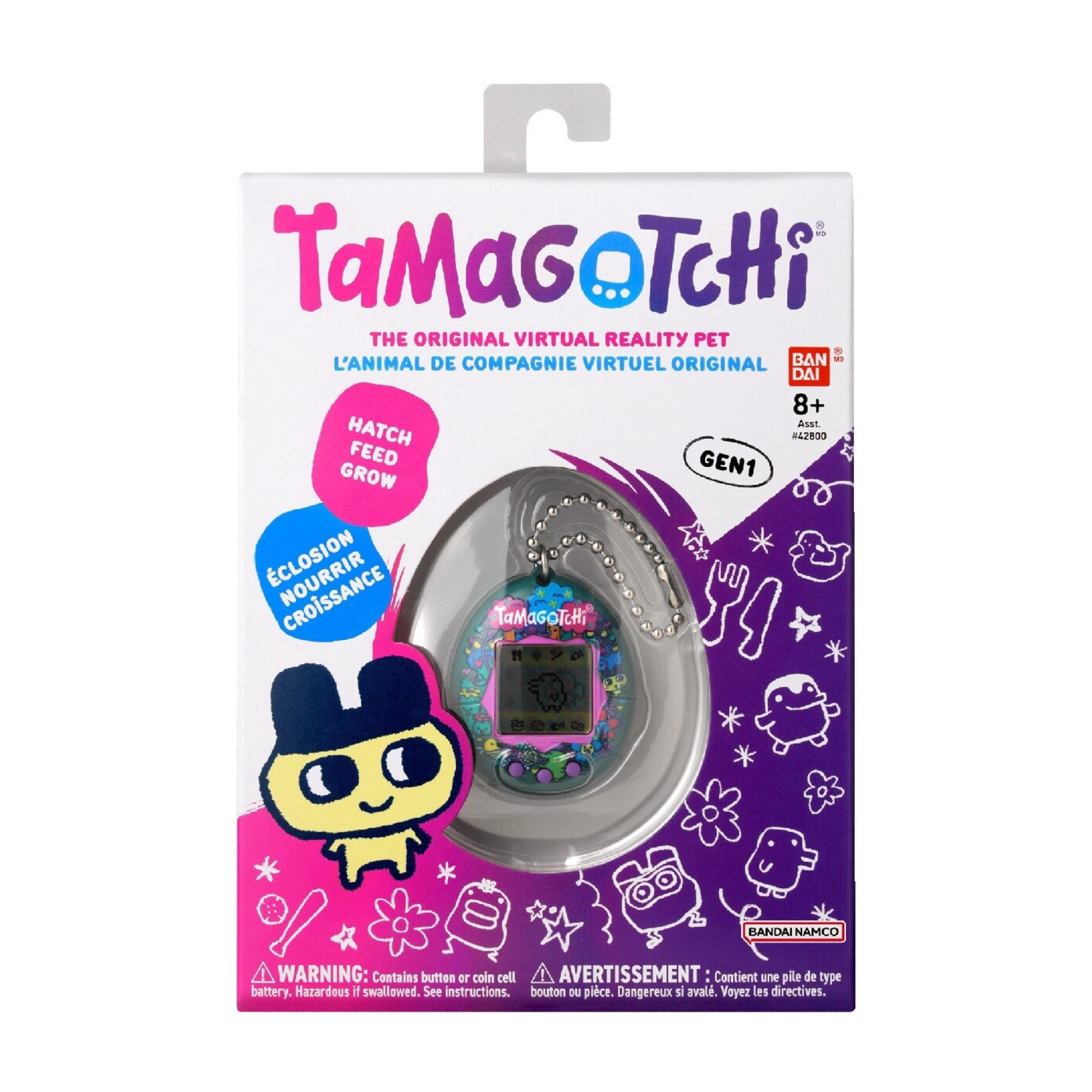 Tamagotchi assortito originale versione garden, versione italiana, modello classico degli anni '90, mini-gioco incluso, adatto per bambini da 8 anni in su - TAMAGOTCHI