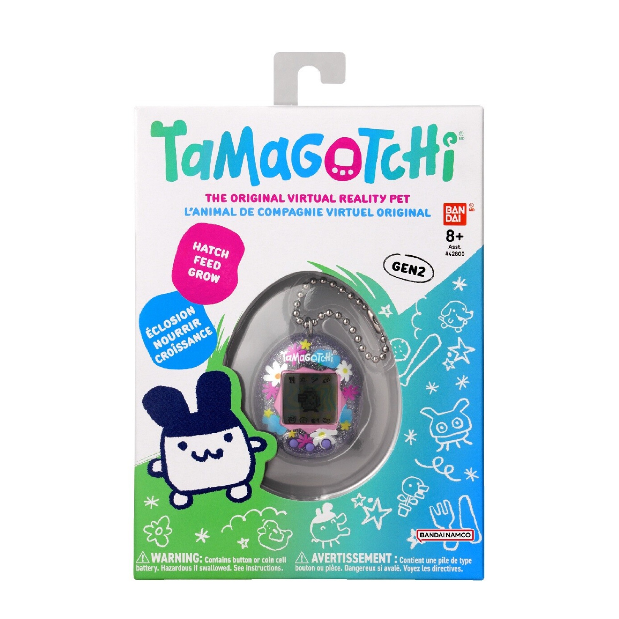 Tamagotchi assortito originale versione garden, versione italiana, modello classico degli anni '90, mini-gioco incluso, adatto per bambini da 8 anni in su - TAMAGOTCHI