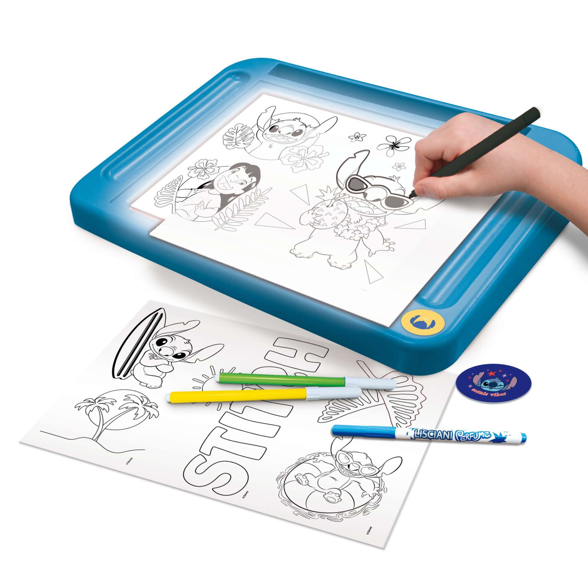 Scuola di disegno con tavolo luminoso stitch  -  stitch - lisciani - Disney Stitch