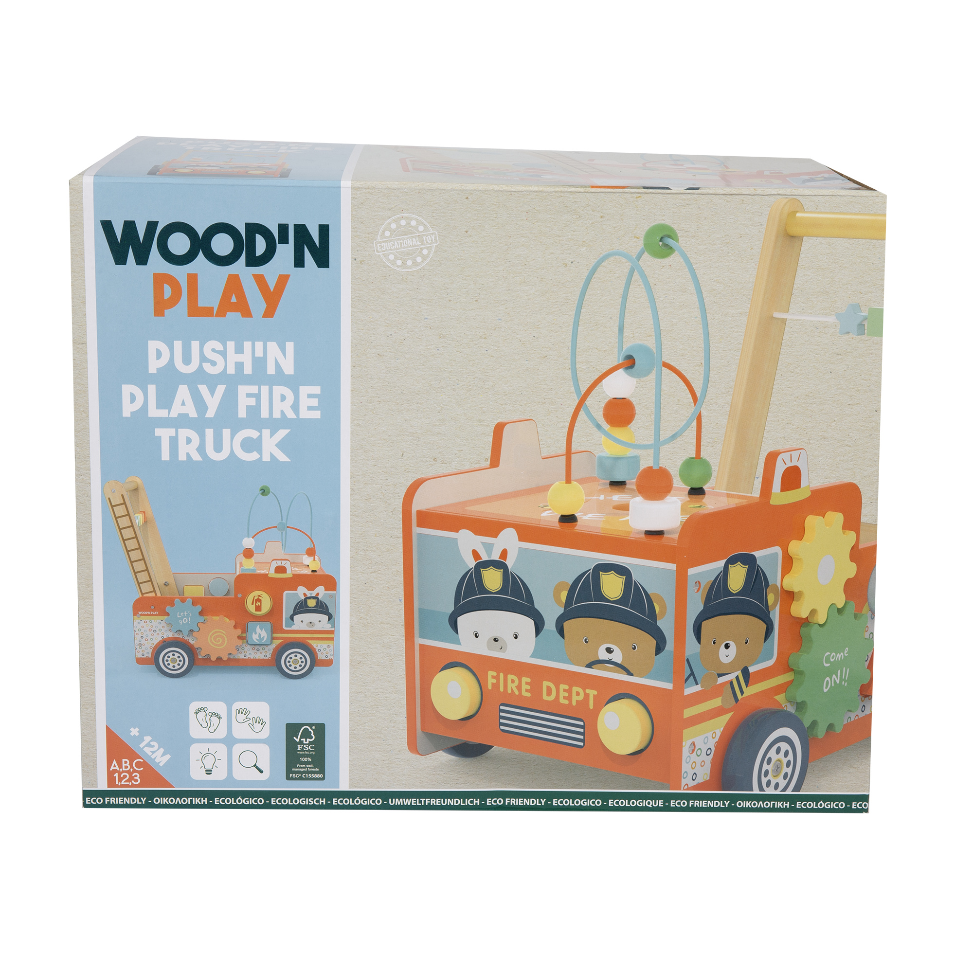 Primi passi camion dei pompieri in legno - wood "n" play - WOOD N'PLAY