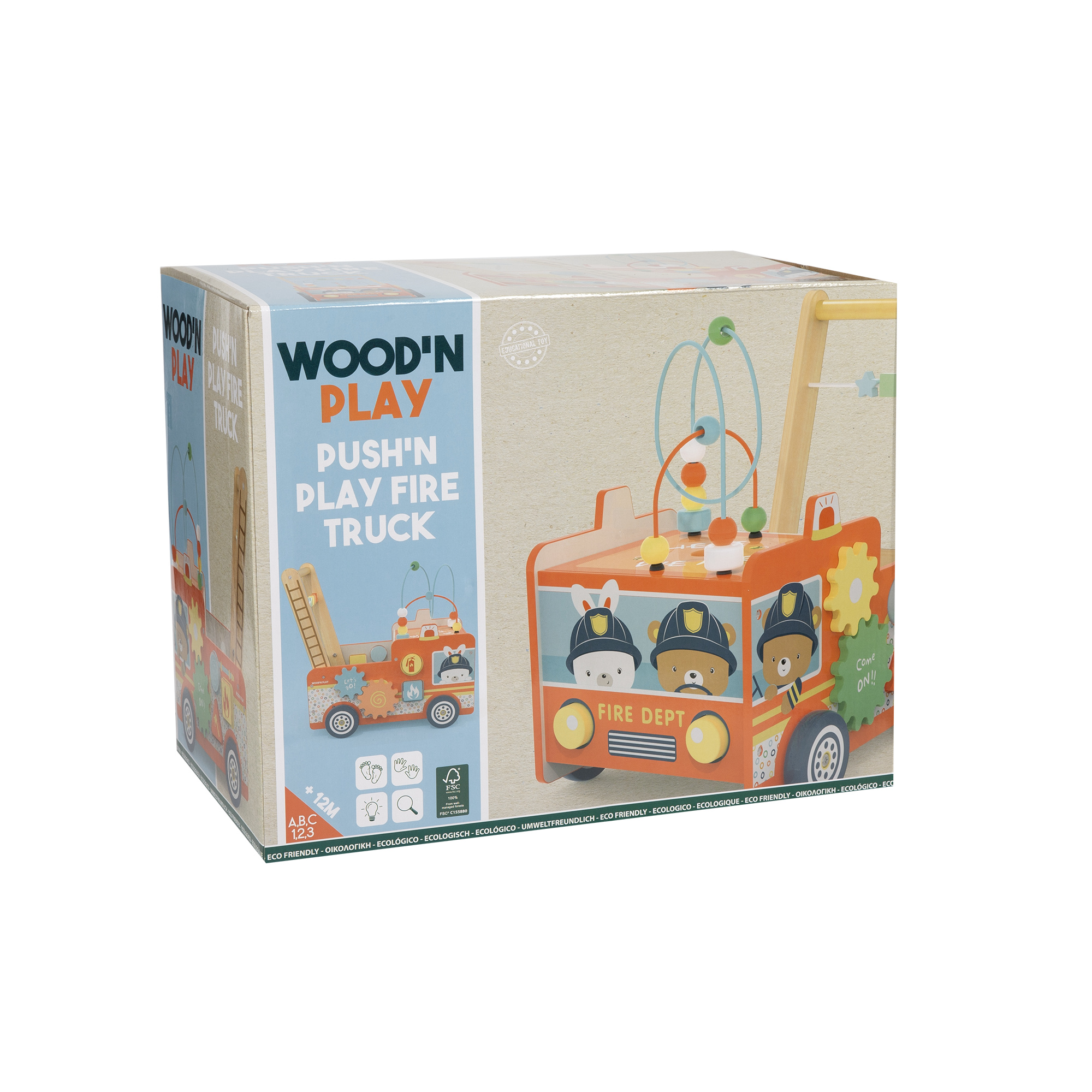 Primi passi camion dei pompieri in legno - wood "n" play - WOOD N'PLAY