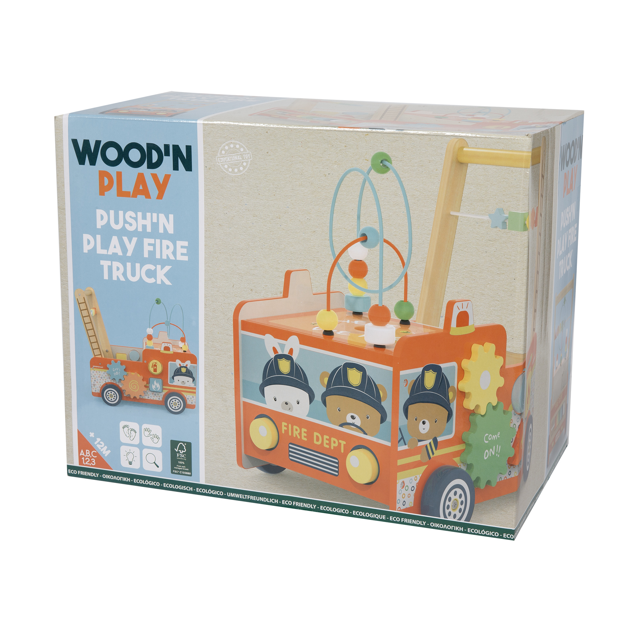 Primi passi camion dei pompieri in legno - wood "n" play - WOOD N'PLAY