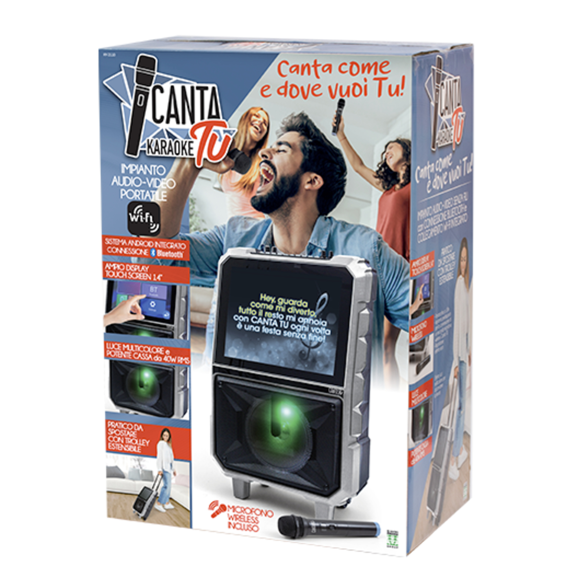 Canta tu sistema karaoke con schermo 14’’ touch, cassa 40w e microfono wireless - GIOCHI PREZIOSI