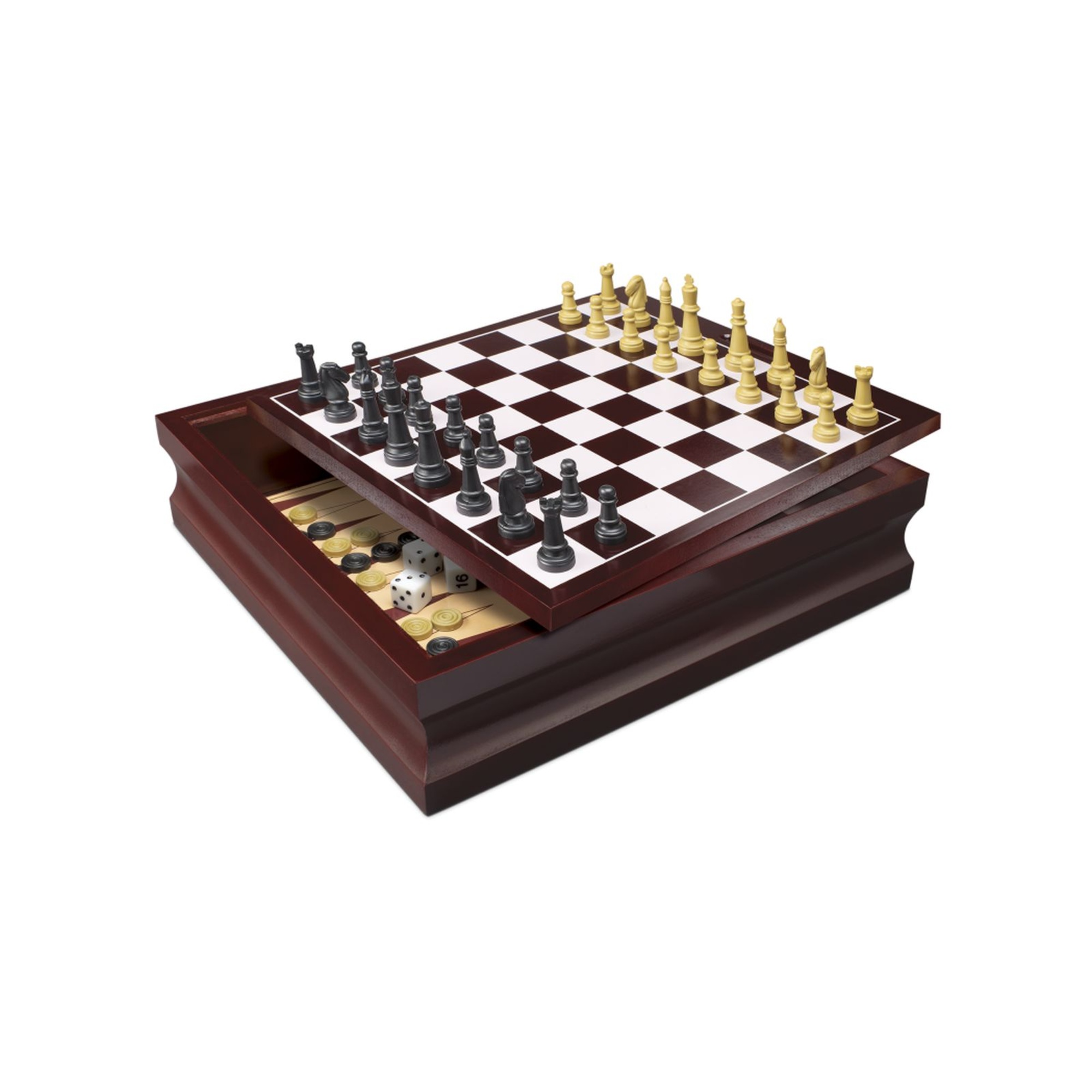 Set di giochi da tavolo in legno 10-in-1 - flipper elettronico, backgammon, scacchi, shangai e più-  zig zag - ZIG ZAG