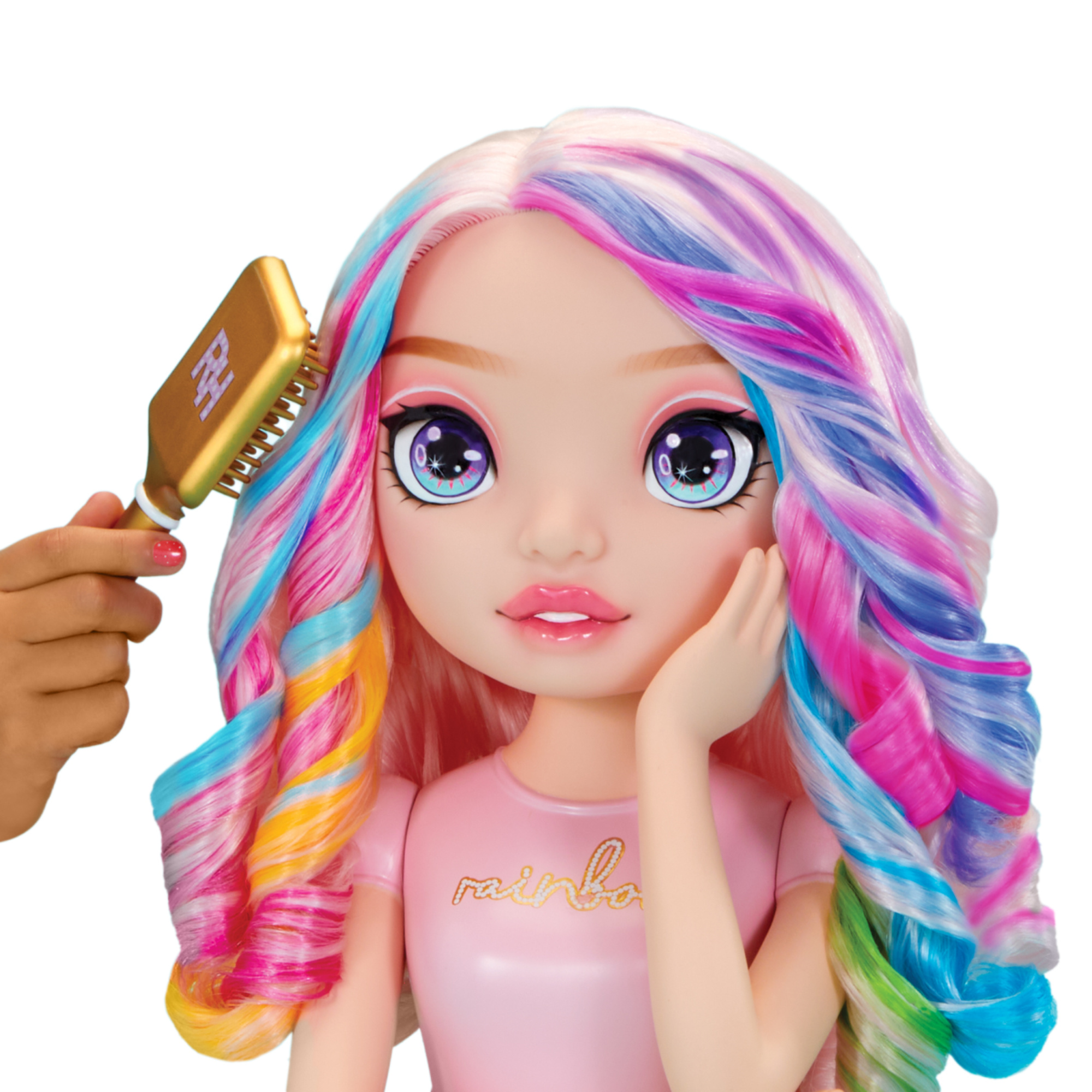 Rainbow high styling head - bella! set gioco 4-in-1 con creme per capelli lavabili, smalto per unghie e accessori per colorare - Rainbow High