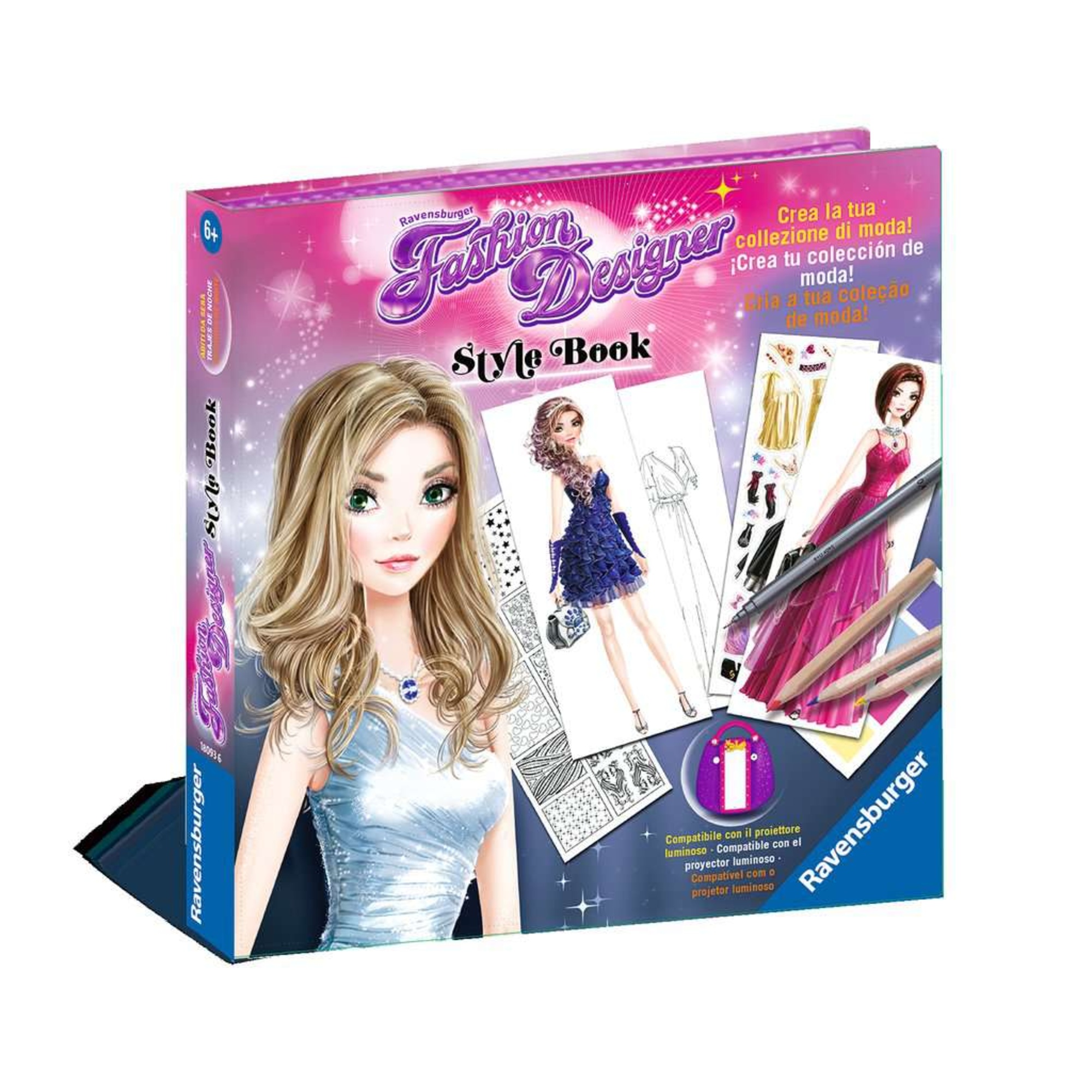 Ravensburger fashion designer style book - gioco creativo per disegnare abiti da sera per bambini 6+ anni - RAVENSBURGER