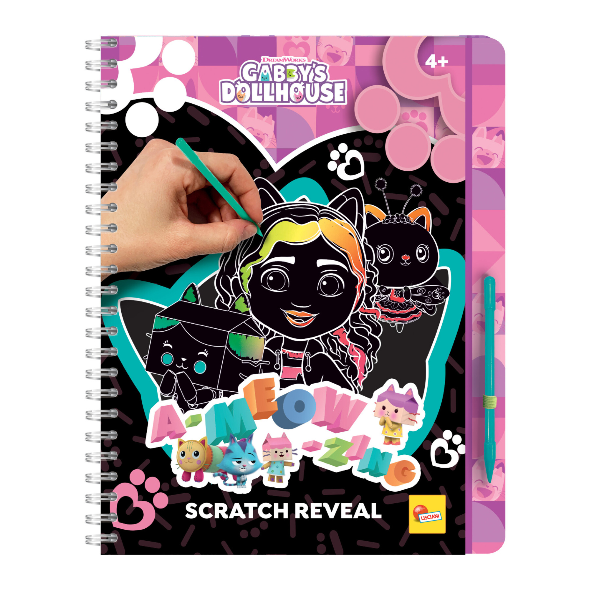 Sketchbook scratch reveal pawtastic di gabby  -  rosa - gabby's dollhouse - LISCIANI