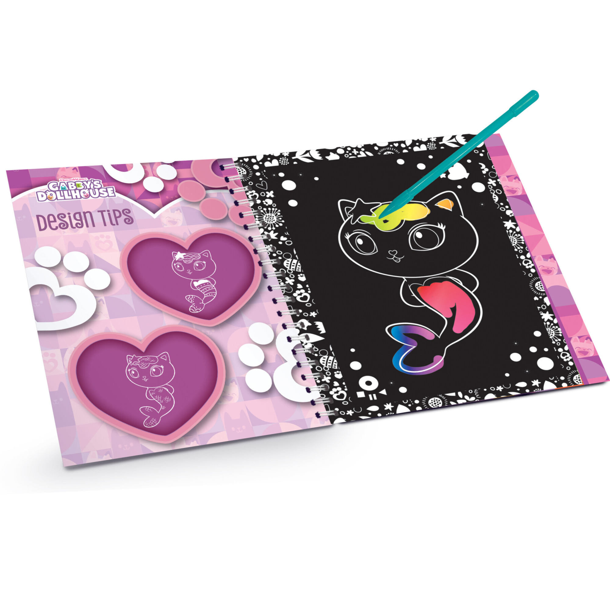 Sketchbook scratch reveal pawtastic di gabby  -  rosa - gabby's dollhouse - LISCIANI