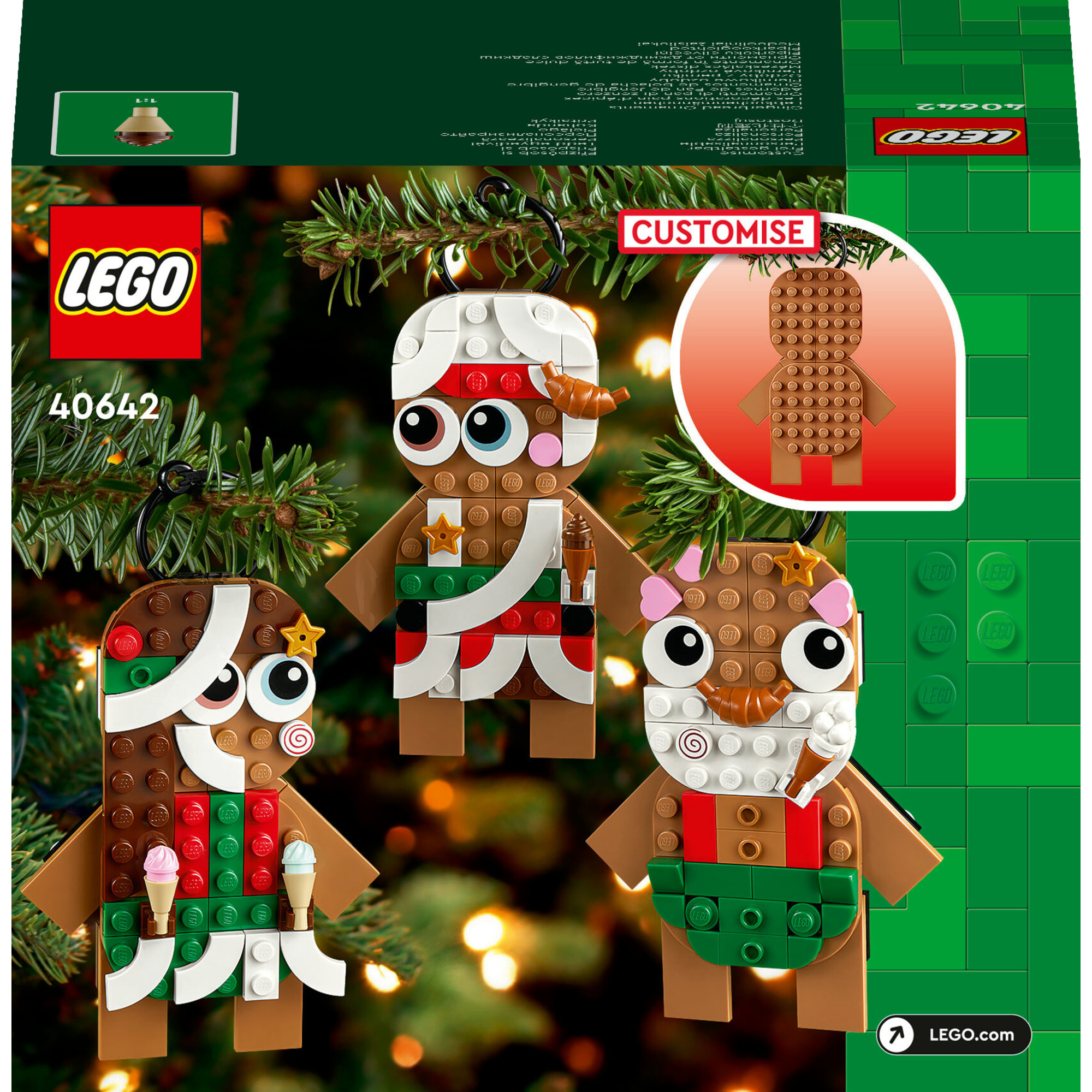 Lego 40642 ornamenti di pan di zenzero, giochi da costruire per bambini 6+, idea regalo di natale, decorazione per casa - LEGO ICONS