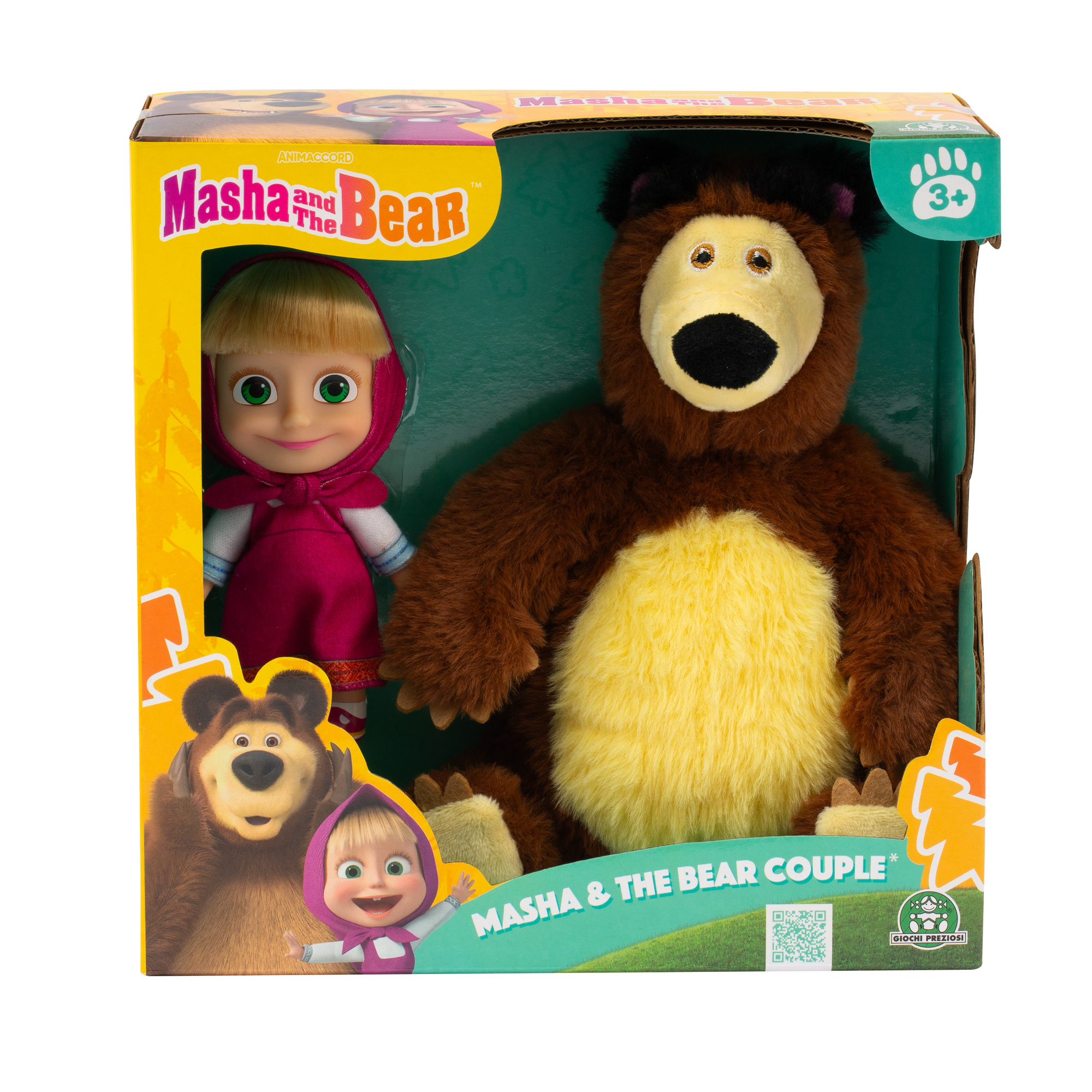 Bambola masha 12cm e peluche orso 20cm - masha & orso - MASHA & ORSO