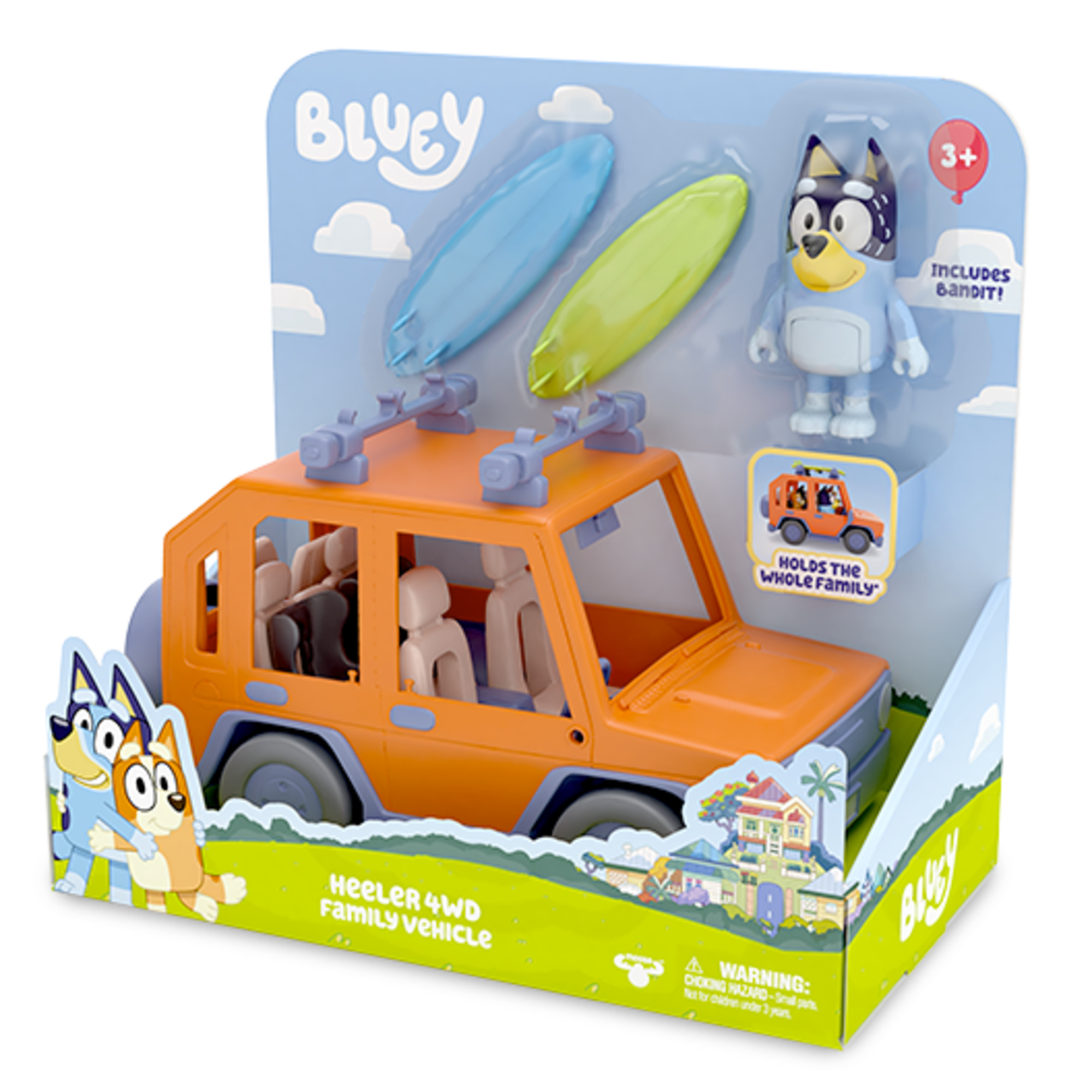 Bluey jeep 4x4 con personaggio bandit - gioco creativo per bambini - BLUEY