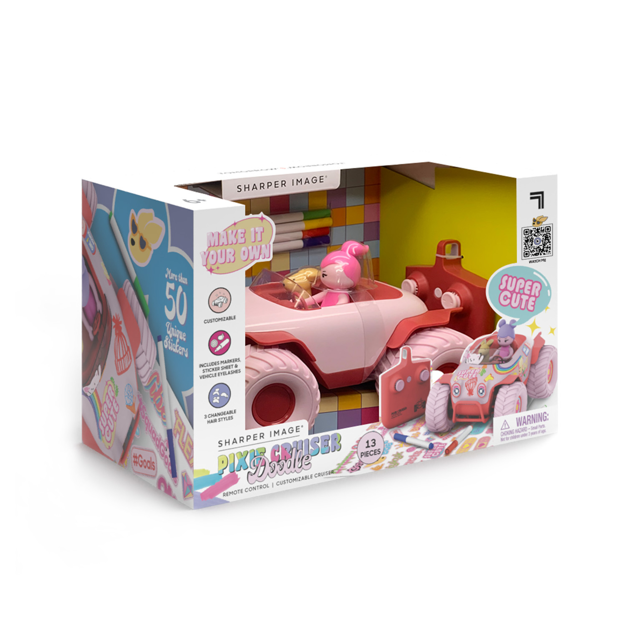 Pixie cruiser doodle sharper image® – auto rc personalizzabile con adesivi e accessori - Sharper Image