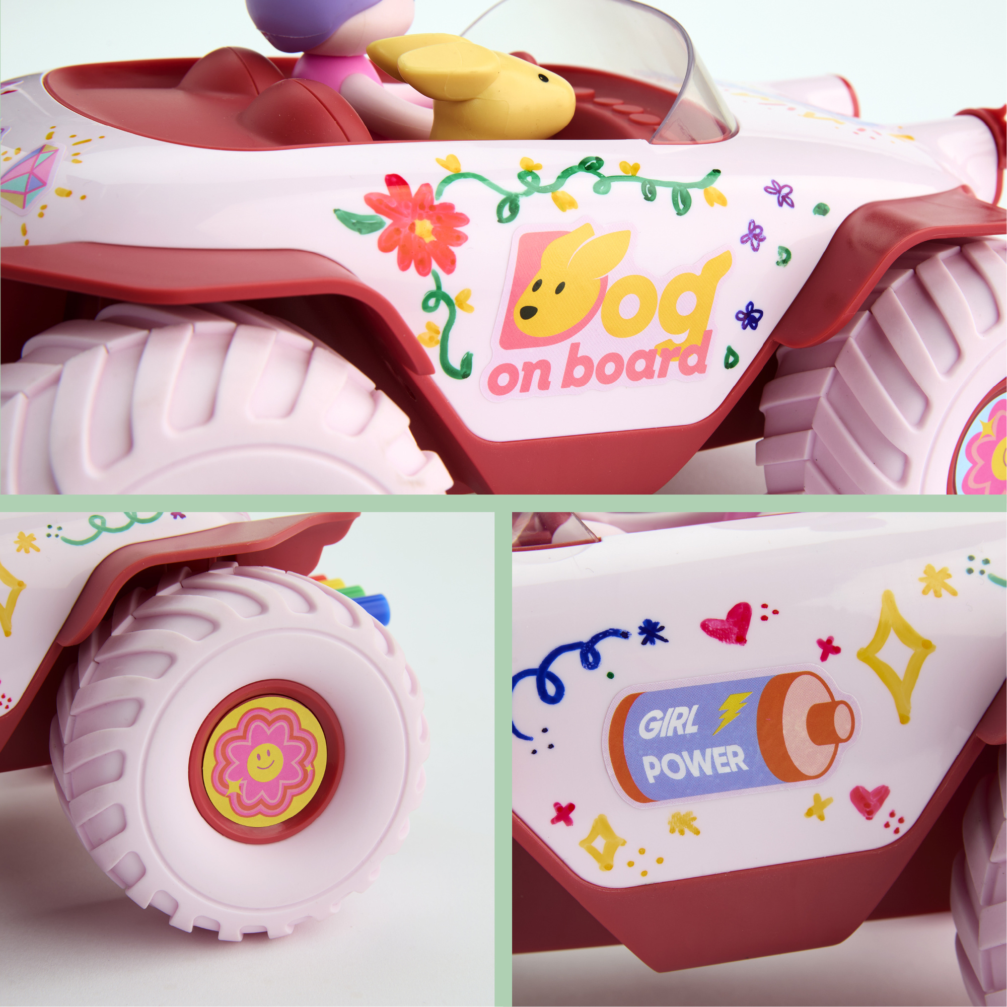 Pixie cruiser doodle sharper image® – auto rc personalizzabile con adesivi e accessori - Sharper Image