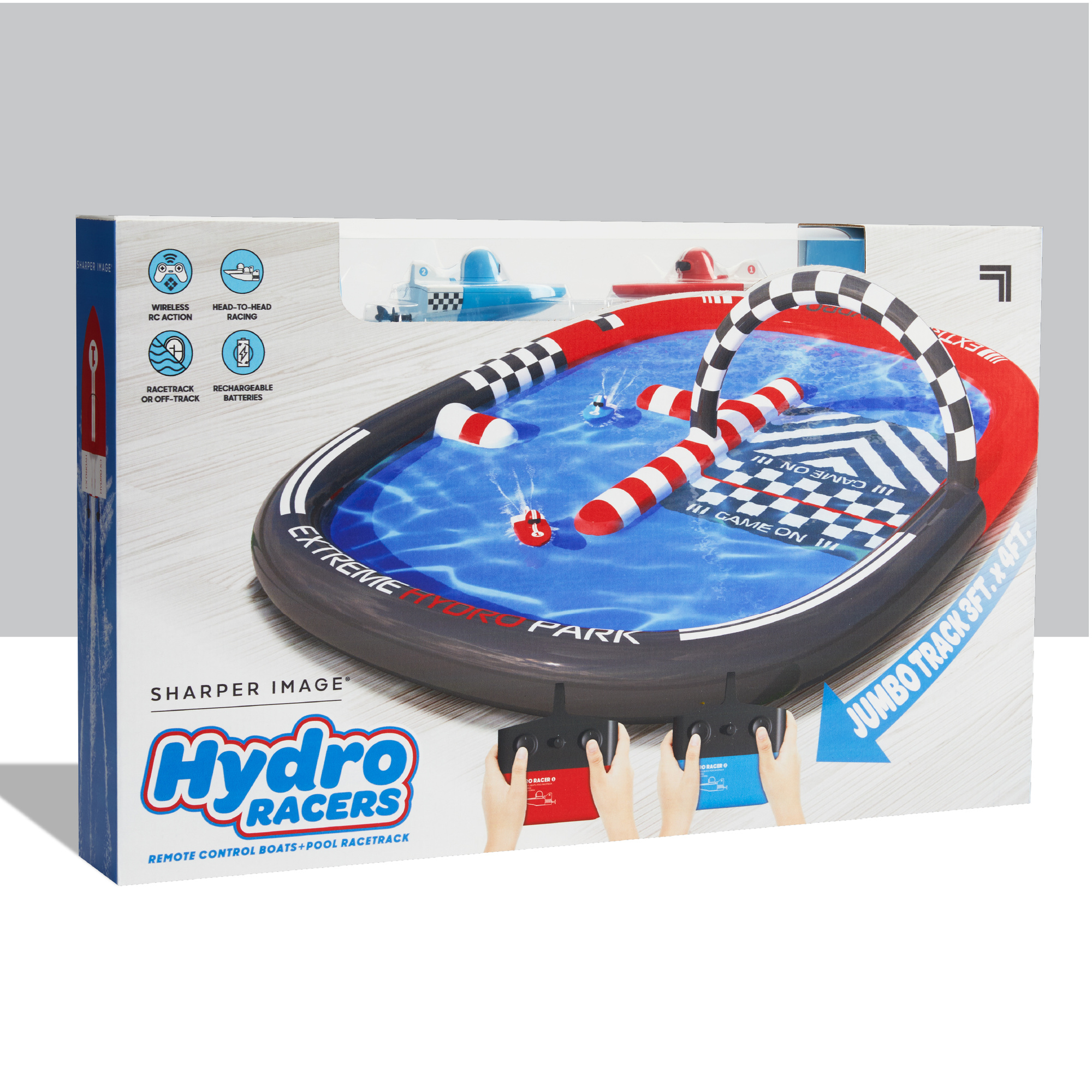 Set barca telecomandata sharper image hydro racers con piscina gonfiabile – gare acquatiche per bambini - Sharper Image