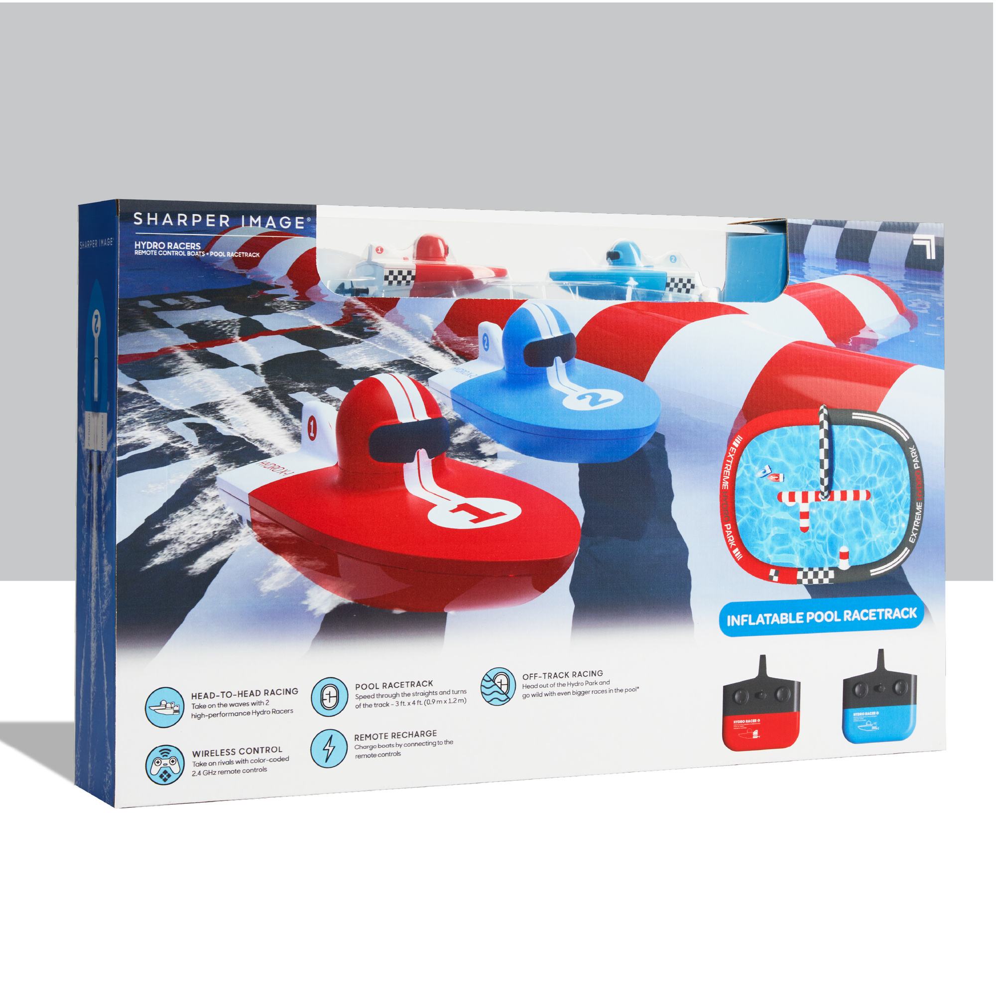 Set barca telecomandata sharper image hydro racers con piscina gonfiabile – gare acquatiche per bambini - Sharper Image