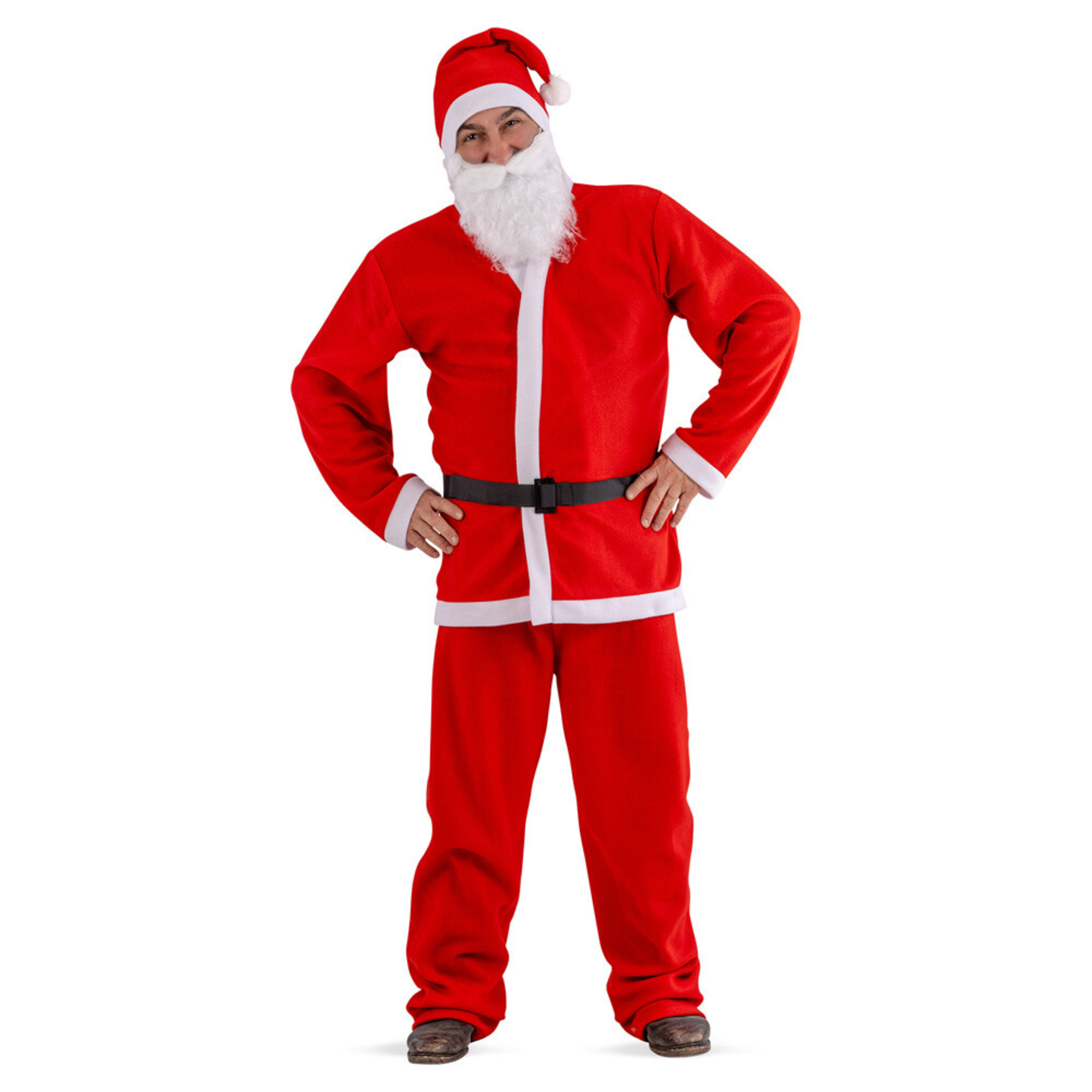 Costume babbo natale in pile taglia unica (l/xl) - CARNIVAL TOYS