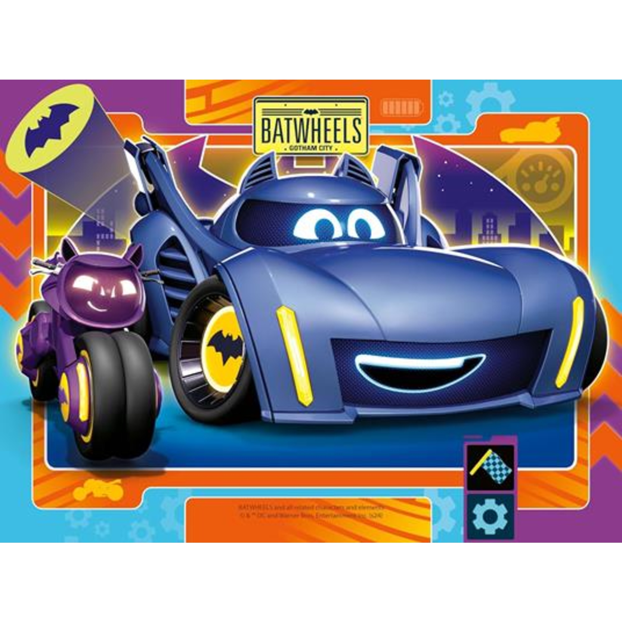 Puzzle ravensburger batwheels 4 in a box - 4 puzzle da 12-16-20-24 pezzi, età 3+ anni - BATMAN