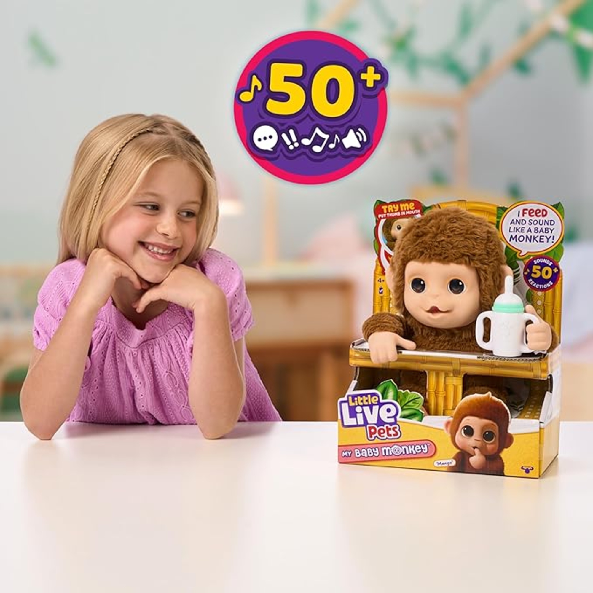 Little live pets my baby monkey - scimmia interattiva con oltre 50 suoni e reazioni - GIOCHI PREZIOSI