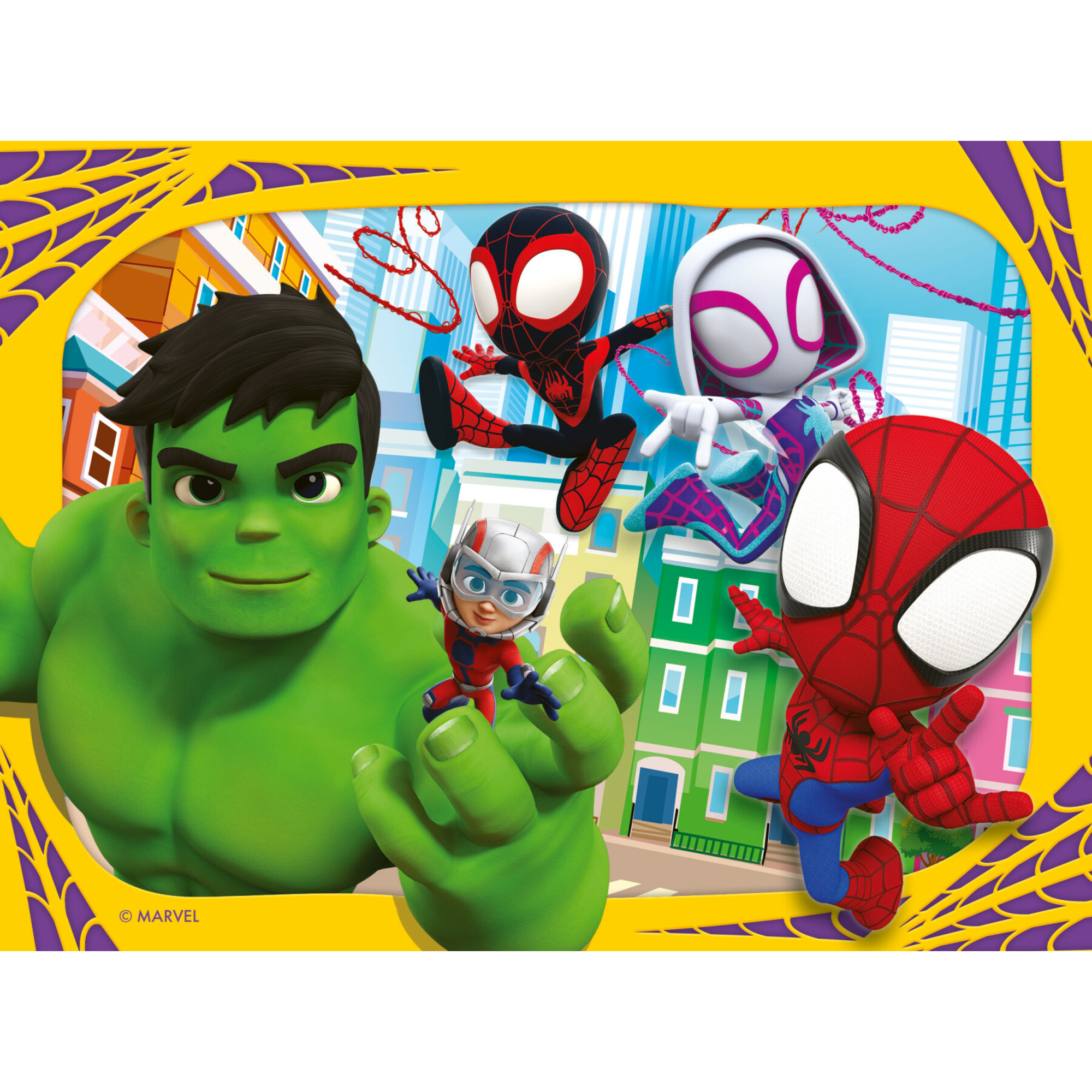 Ravensburger - puzzle spidey, collezione 4 in a box, 4 puzzle da 12-16-20-24 pezzi, età raccomandata 3+ anni - SPIDEY