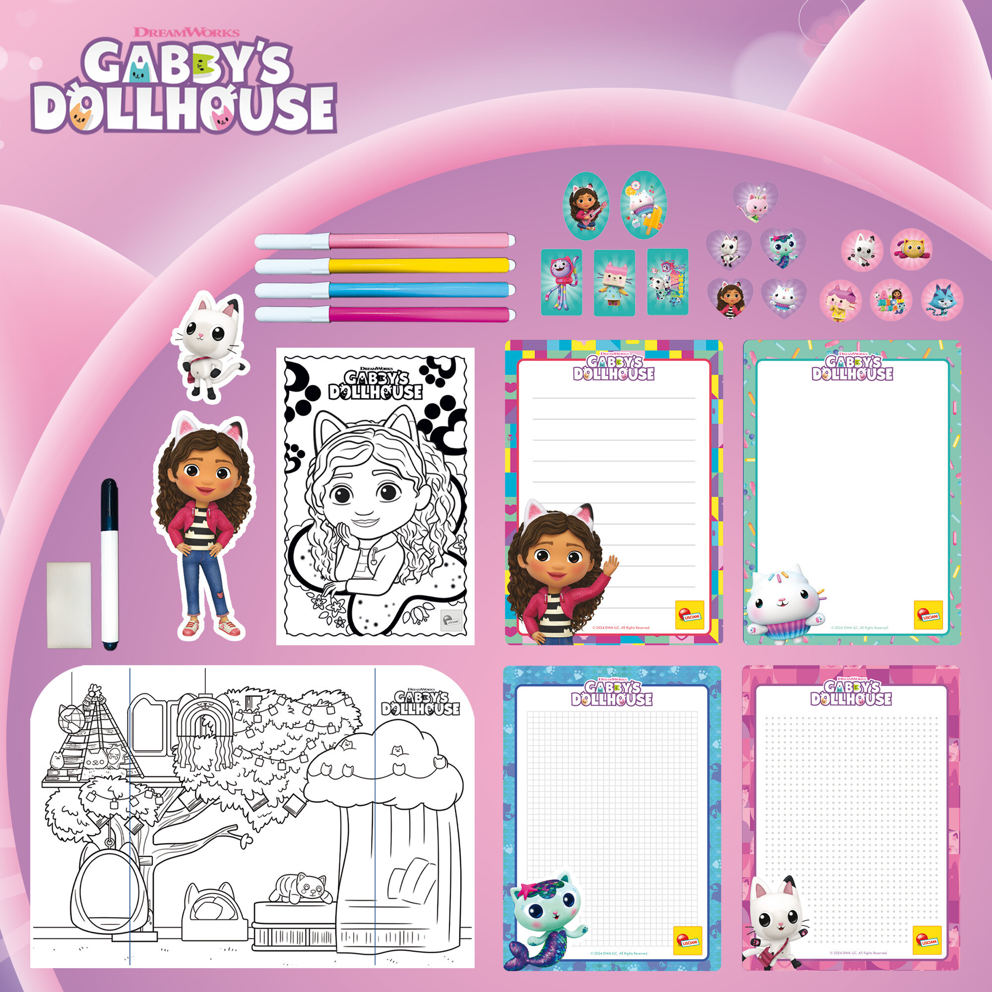 Zainetto coloring e scuola di disegno gabby  -  gabby's dollhouse - LISCIANI