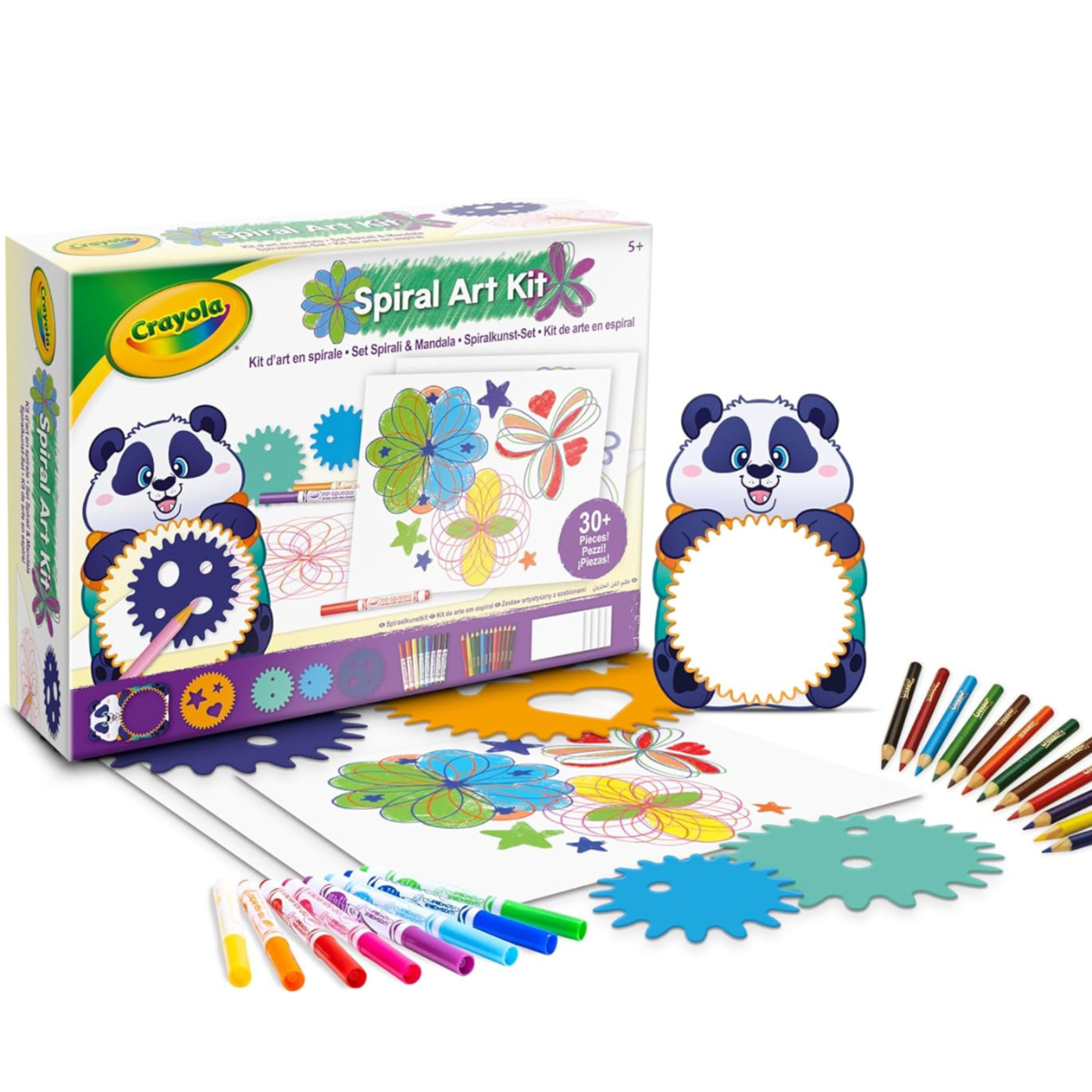 Kit creativo educativo spirali e mandala, con pennarelli e matite colorate - 5+ - crayola - CRAYOLA