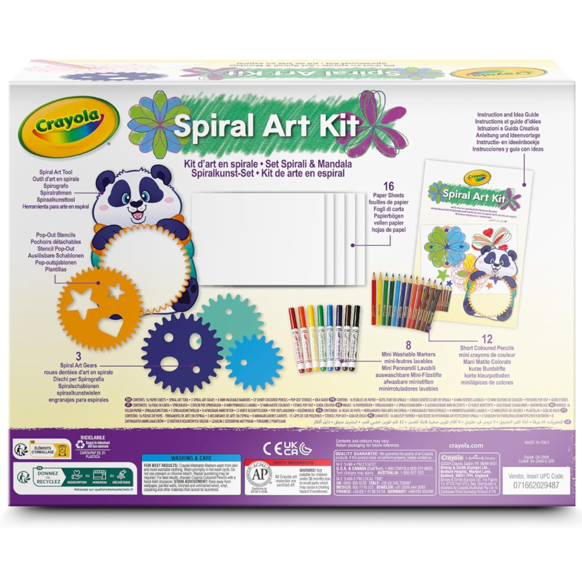 Kit creativo educativo spirali e mandala, con pennarelli e matite colorate - 5+ - crayola - CRAYOLA