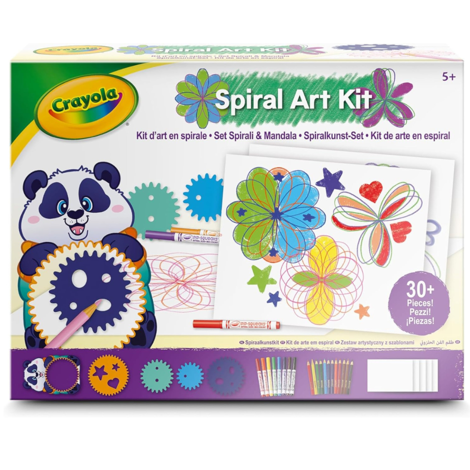 Kit creativo educativo spirali e mandala, con pennarelli e matite colorate - 5+ - crayola - CRAYOLA