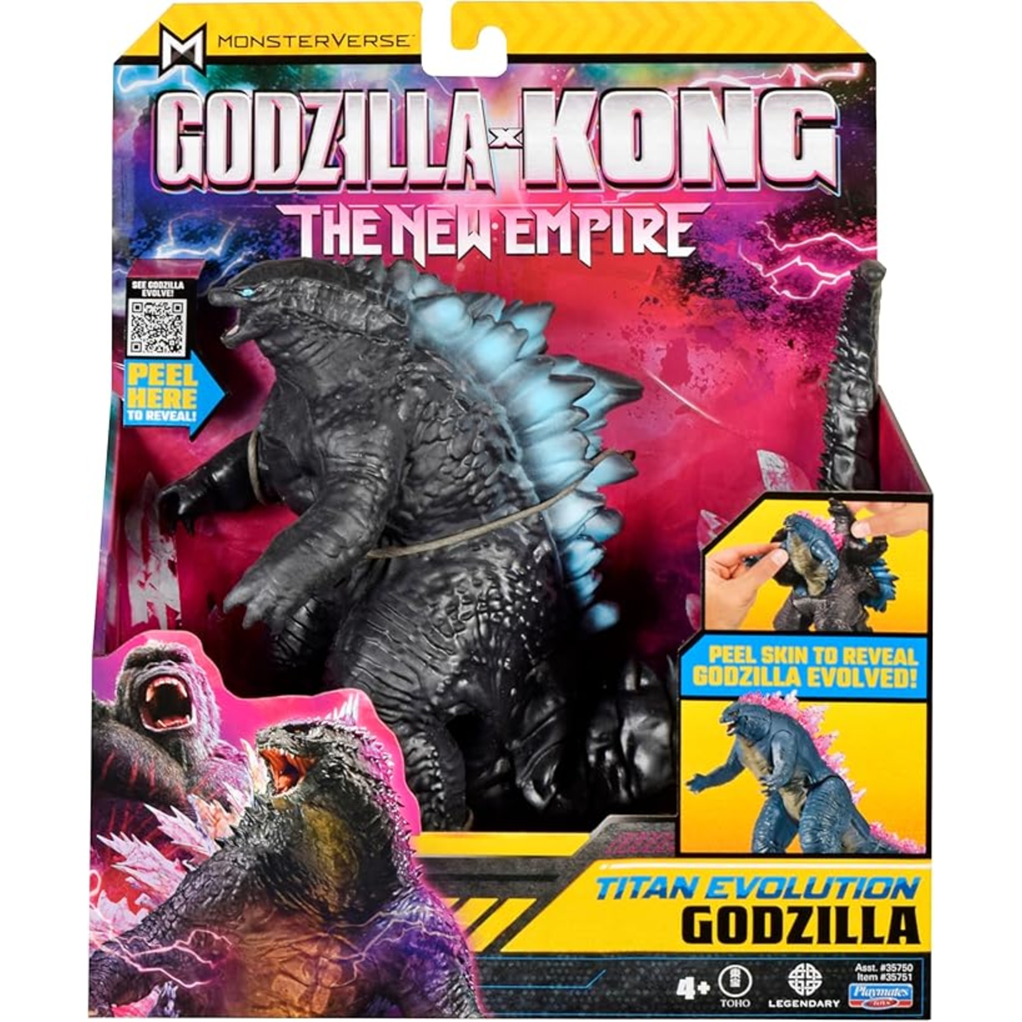 Godzilla x kong - il nuovo impero 7" titan evolution - godzilla articolato 16 cm con pelle rimovibile - Godzilla