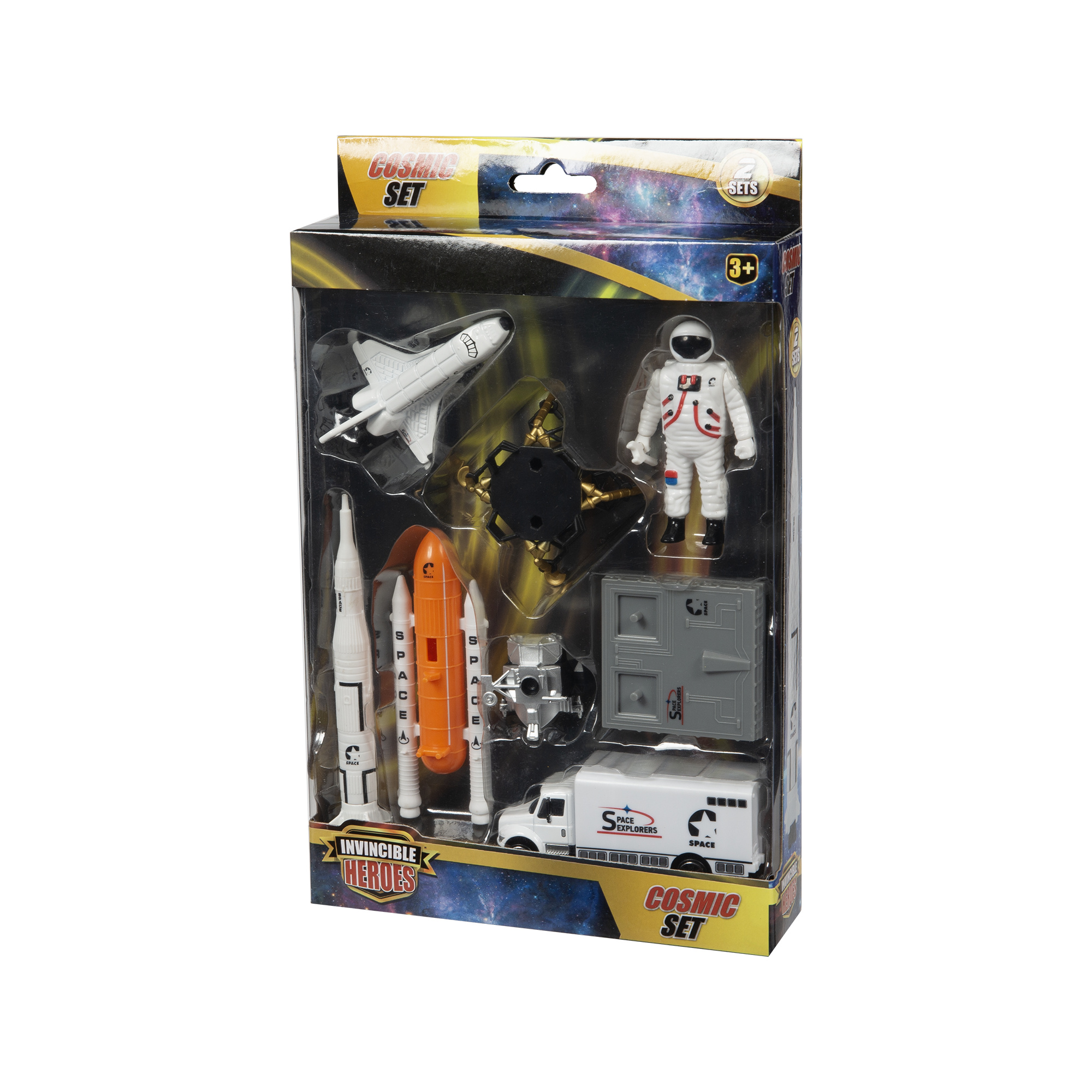 Set spaziale assortito - invincible heroes con astronauta e accessori per missioni lunari e planetarie - 