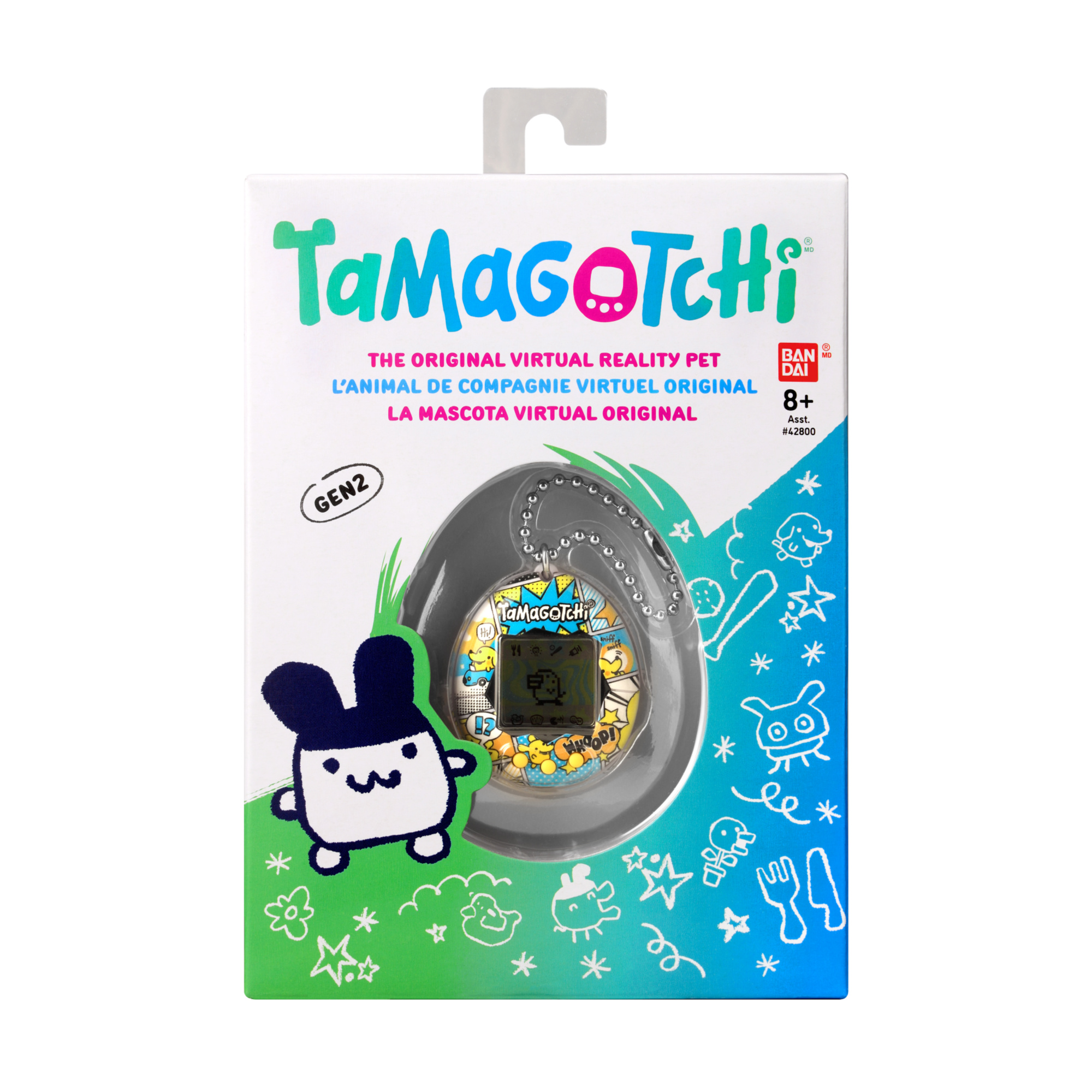 Tamagotchi originale superhero comics, versione italiana, modello classico degli anni '90, mini-gioco incluso, adatto per bambini da 8 anni in su - TAMAGOTCHI