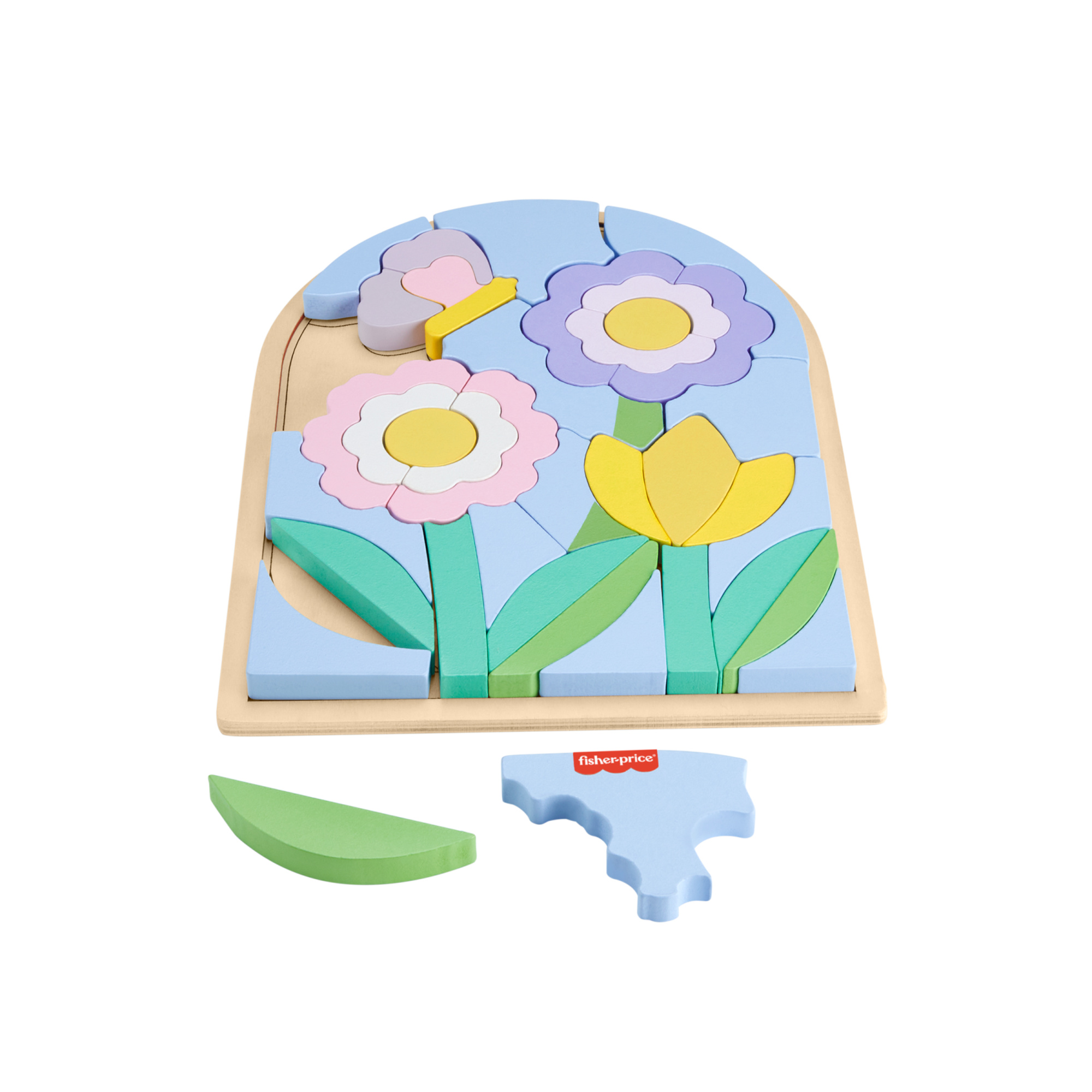 Puzzle di fiori in legno - 37 blocchi sagomati - fisher-price wood - FISHER-PRICE