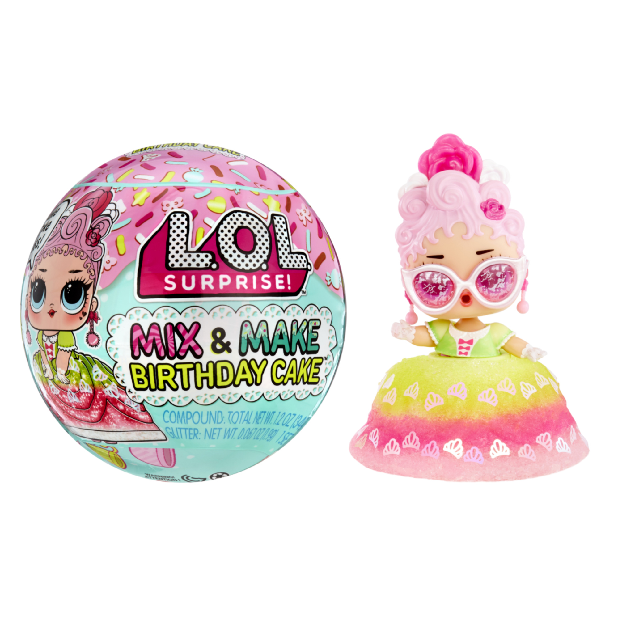 Lol surprise mix & make birthday cake – bambola da collezione con abito-torta fai-da-te e glitter - L.O.L SURPRISE, LOL